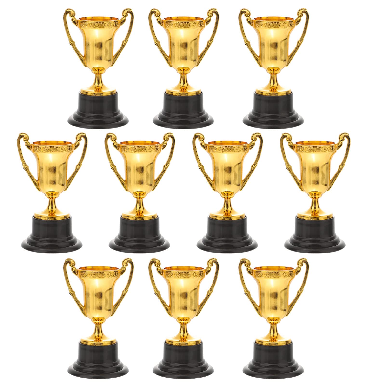 KESYOO 10 Pack Mini Plastic Gold Trophy Cups for Kids - Infants Toys, Football Balloons, Graduation Party Favors, Sports Tournaments & Competition Prizes - Perfect for Squiz Toys, Stocking Stuffers & Award Ceremonies