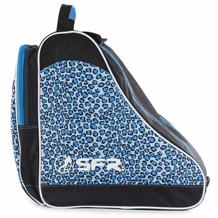 SFR Skate Bag Blue Leopard Print Backpack - Durable Skateboarding Backpack for Roller Skates, Shoes & Gear - Perfect for Skating, Travel & Gym Use