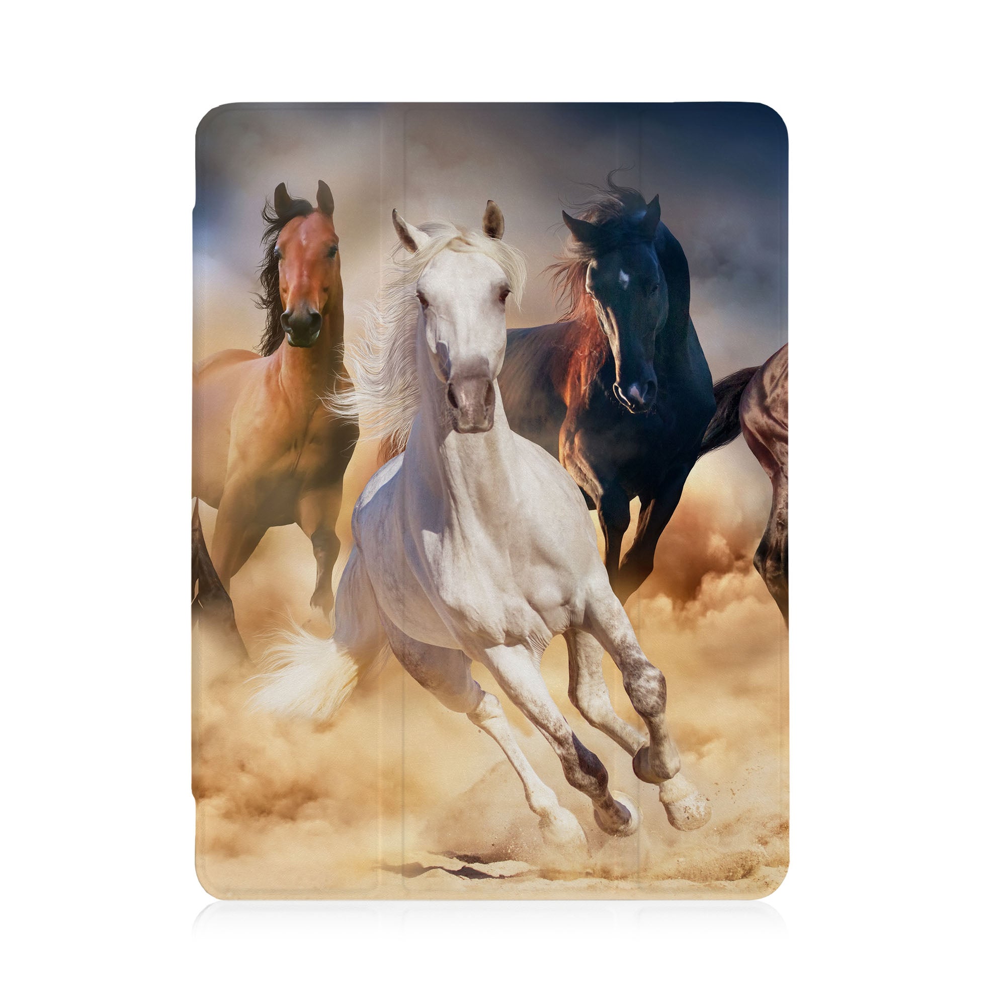 iPad See-Through Case with Horse Design - Slim Protective Cover for iPad Air/Pro/Mini - Perfect for School, Work & Travel
