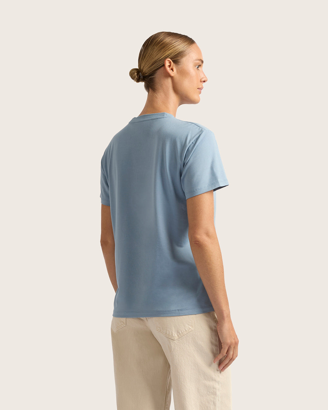 Women's Classic Crew Neck T-Shirt - Soft Cotton Casual Tee in Sky Blue | Perfect for Everyday Wear, Layering & Outfits