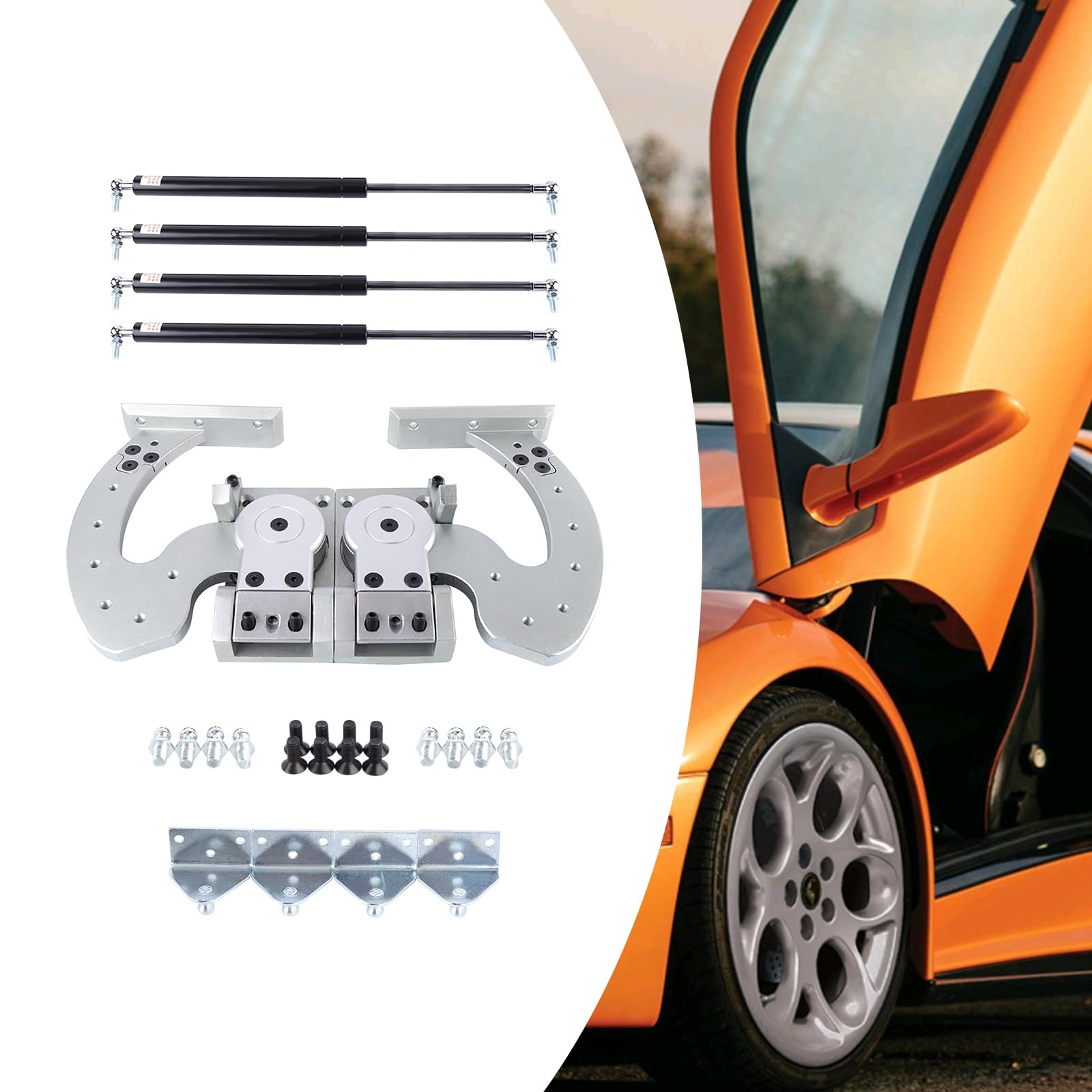 Universal Lambo Door Kit - Bolt-On Vertical Doors Hinge Conversion Kit for Audi, Dodge, Ford, Honda, Toyota, Nissan, Chevrolet & Most Cars | 90 Degree Vertical Lambo Style Doors | Perfect for Car Shows, Custom Builds & Performance Upgrades