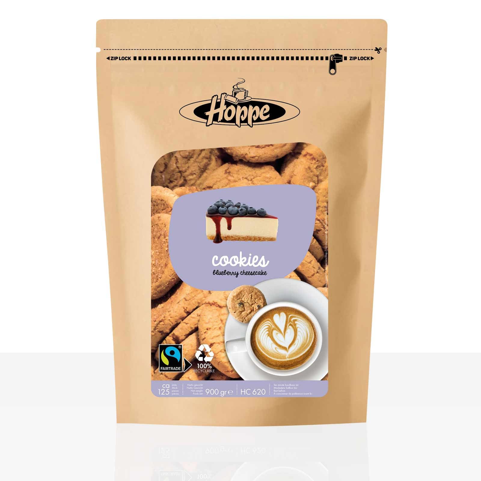 Fairtrade Blueberry Cheesecake Cookies - 4 Pack (125 Cookies Each) - Delicious Vegan Snacks for Office, School & Travel