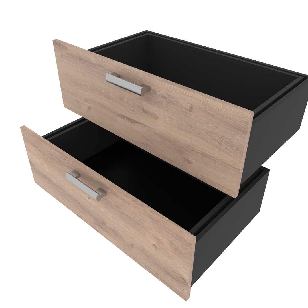 Bestar 2-Drawer Dresser Set for Cielo 30-Inch Closet Organizer - Rustic Brown Concealed Storage Cabinet for Bedroom, Kitchen & Entryway - Perfect for Organizing Clothes, Linens & Household Items