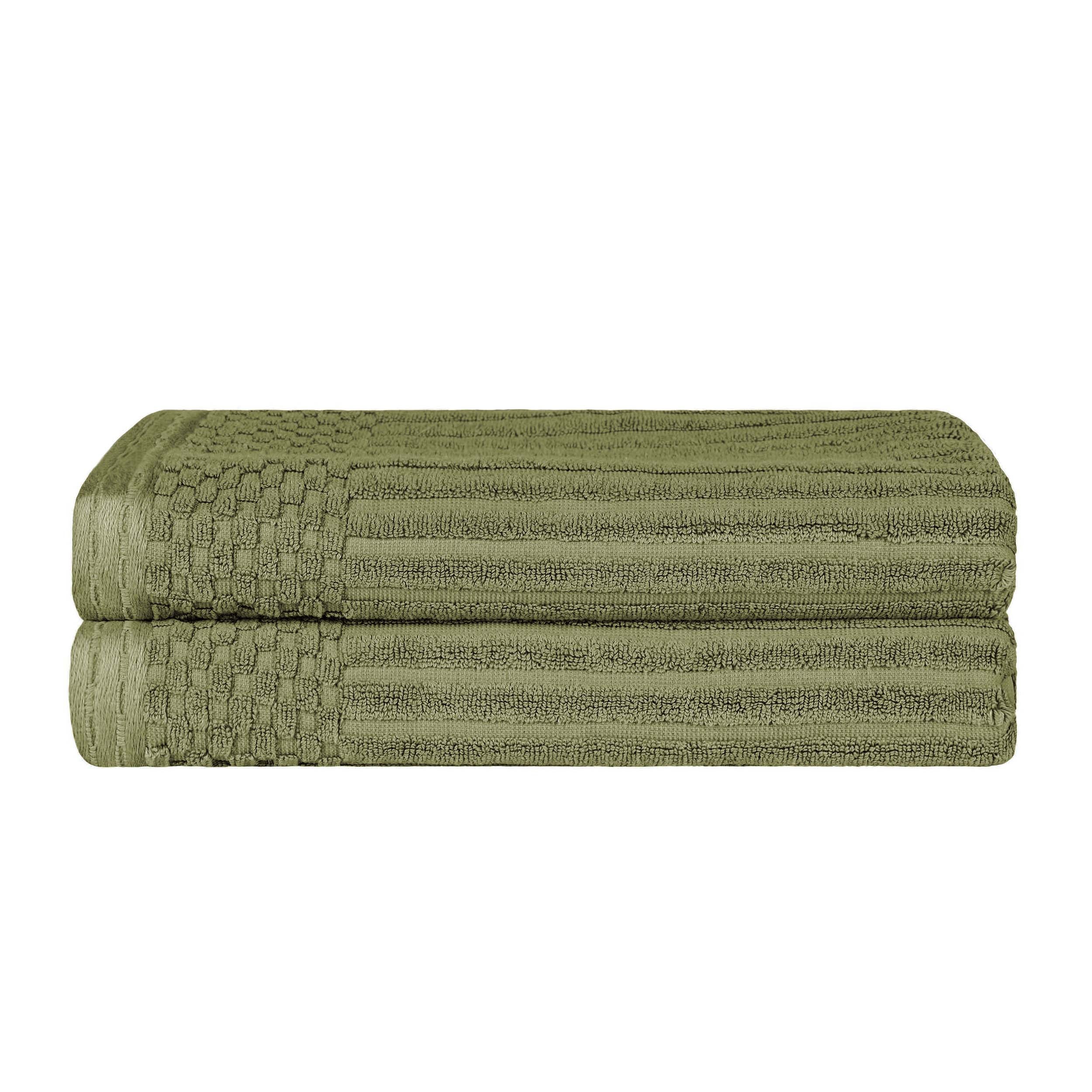 Premium Cotton Ribbed Textured Bath Towel Set - Ultra Absorbent 2-Piece Towel Collection for Spa, Bath & Luxury Home Use