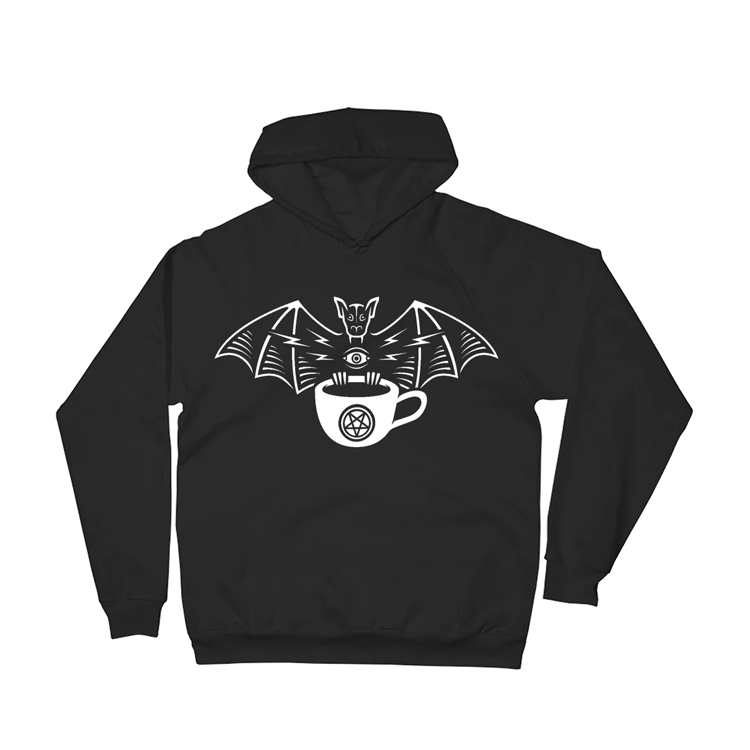 B&S Bat Coffee Pullover Hoodie - Soft & Cozy Fleece Sweatshirt for Men & Women - Perfect for Casual Wear, Coffee Lovers & Halloween Outfits