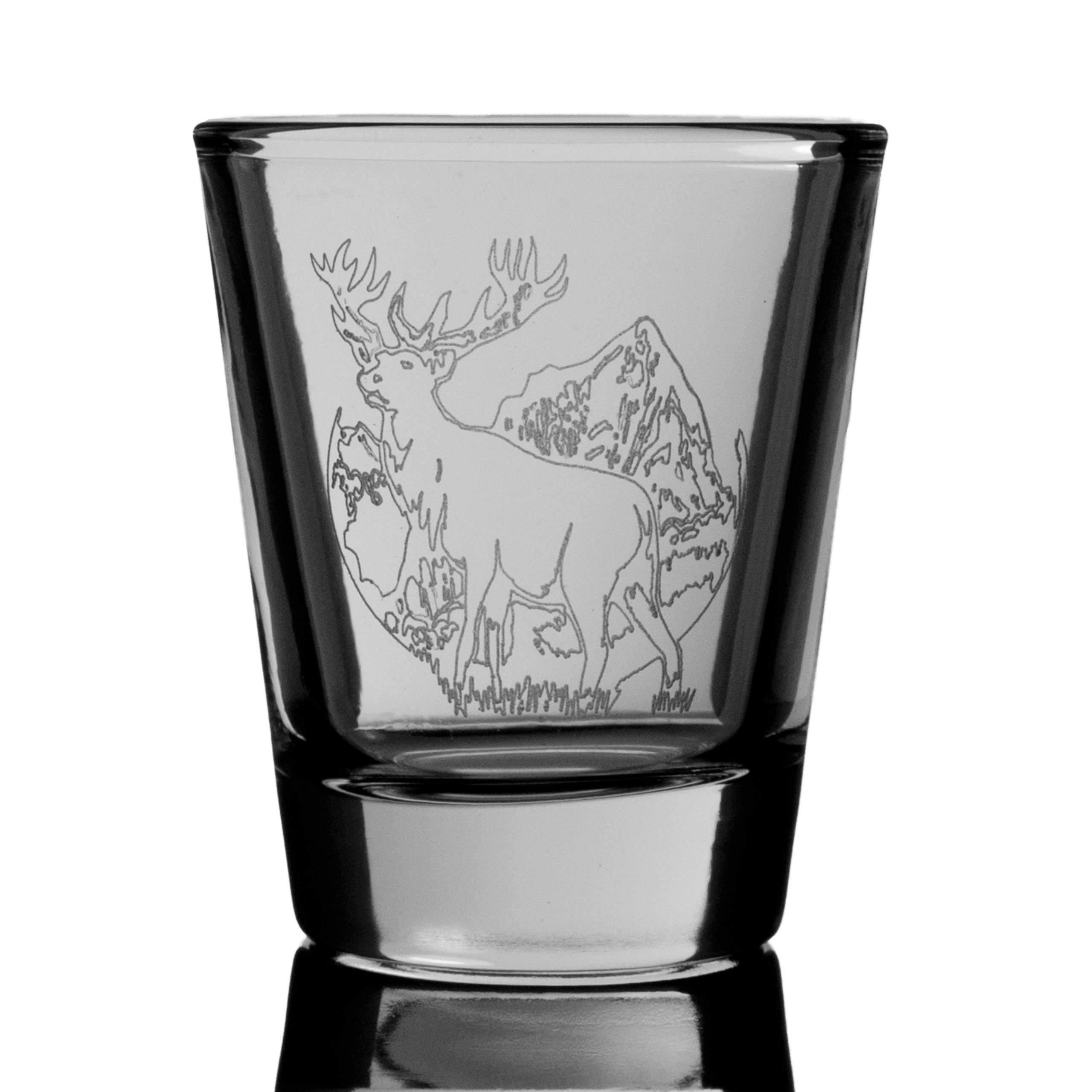 2oz Elk Shot Glass - Handcrafted Wildlife Design - Perfect for Hunting Parties, Camping & Outdoor Adventures
