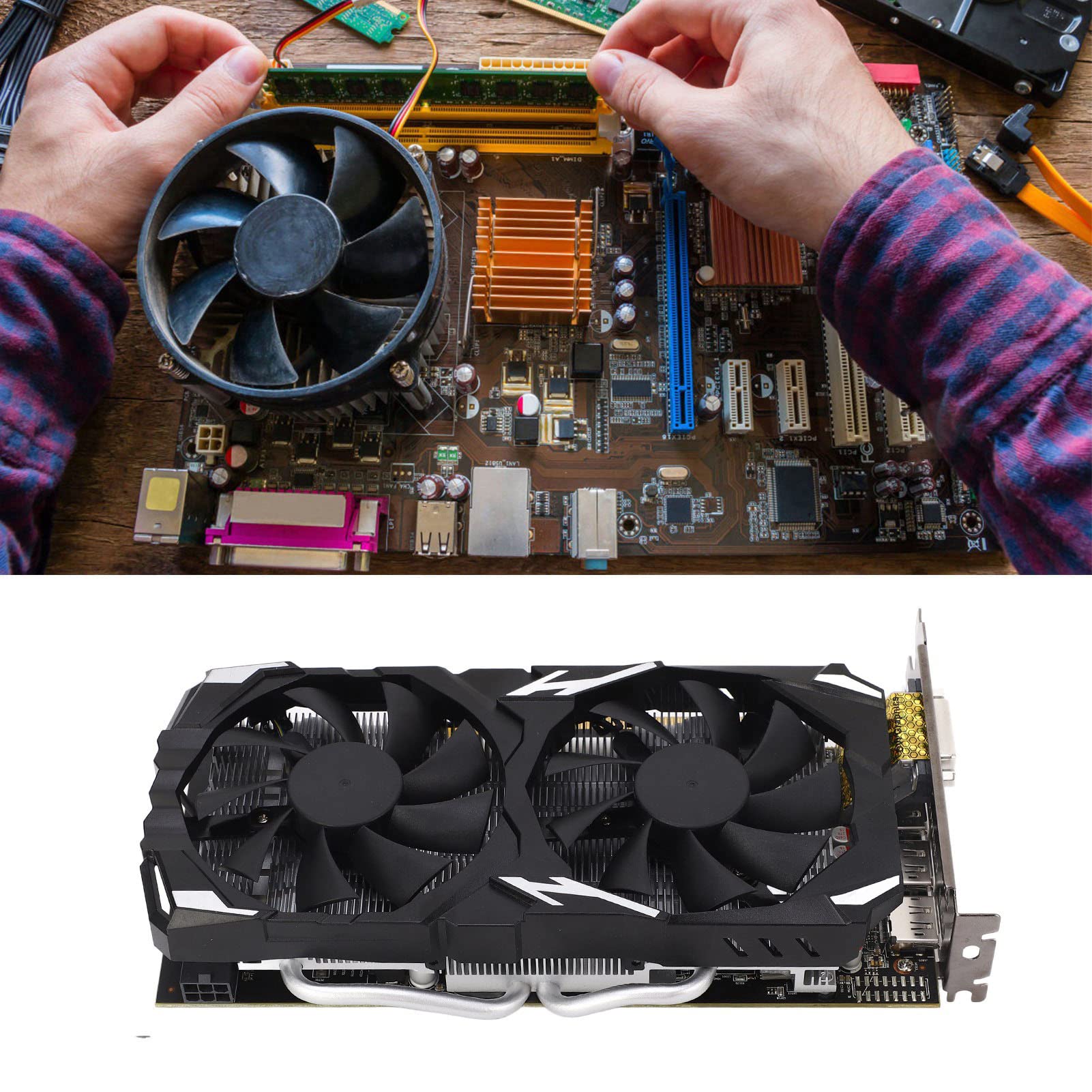 Bewinner RX 580 8GB GDDR5 Gaming Graphics Card - 1284MHz GPU, 4K 60Hz, PCIe 3.0, Dual Cooling Fans - Perfect for PC Gaming, 3D CAD, Video Editing & Content Creation