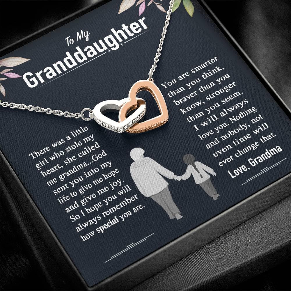Granddaughter Necklace - Personalized Jewelry Gift for Granddaughter from Grandpa & Grandma, Birthday & Graduation Pendant with Message Card & Gift Box - Perfect for Special Occasions & Heartfelt Moments