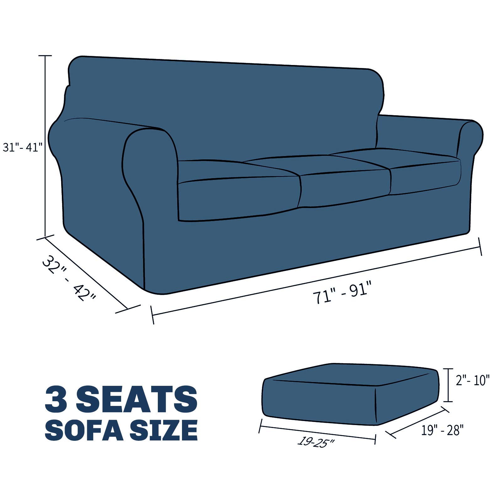 JIVINER 4-Piece Stretch Sofa Slipcover Set for 3-Cushion Couch - Thick Fitted Furniture Protector with 3 Seat Covers - Pet & Dog Proof - Dark Coffee - Perfect for Living Room, Family Room & Home Decor