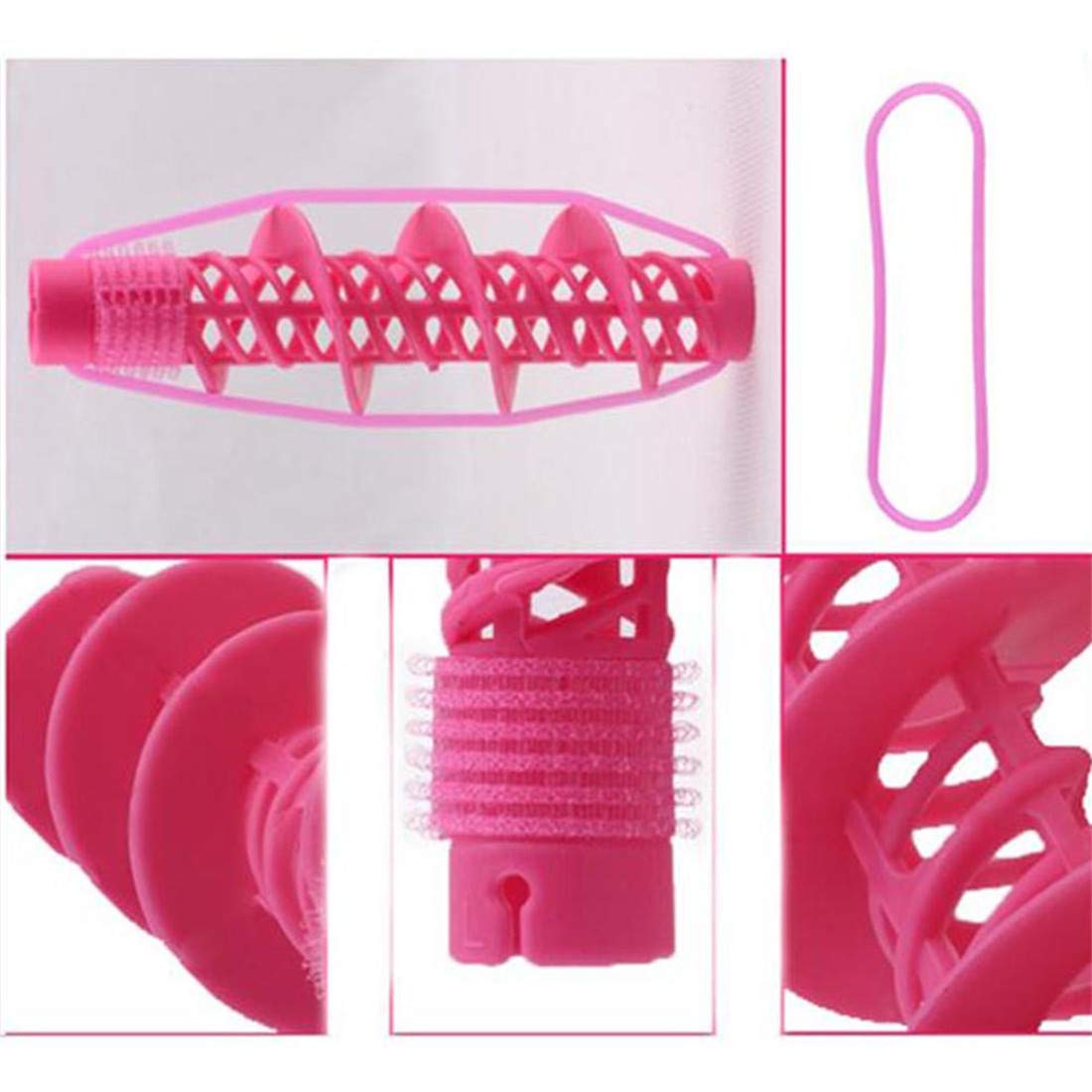 4Pcs Hair Rollers for Women & Girls - No Heat No Clip Spiral Curling DIY Tool, Salon Hairdressing Styling Rods for Soft Natural Curls - Perfect for Home Use, Parties & Special Occasions