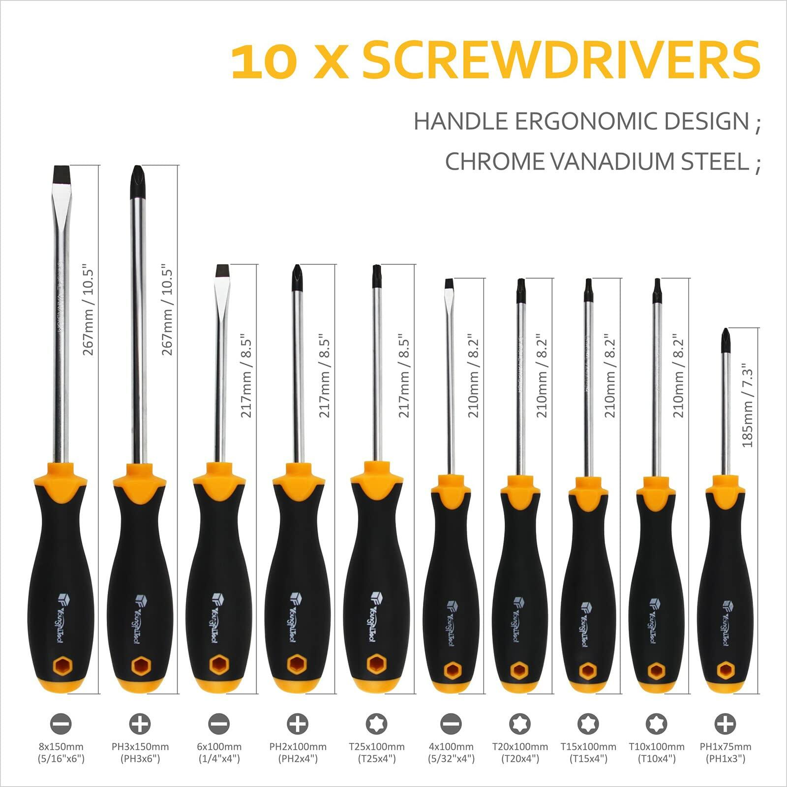 13-Piece Magnetic Screwdriver Set with Durable Canvas Pouch - Professional Tool Kit for Home Repair, Electronics, and DIY Projects