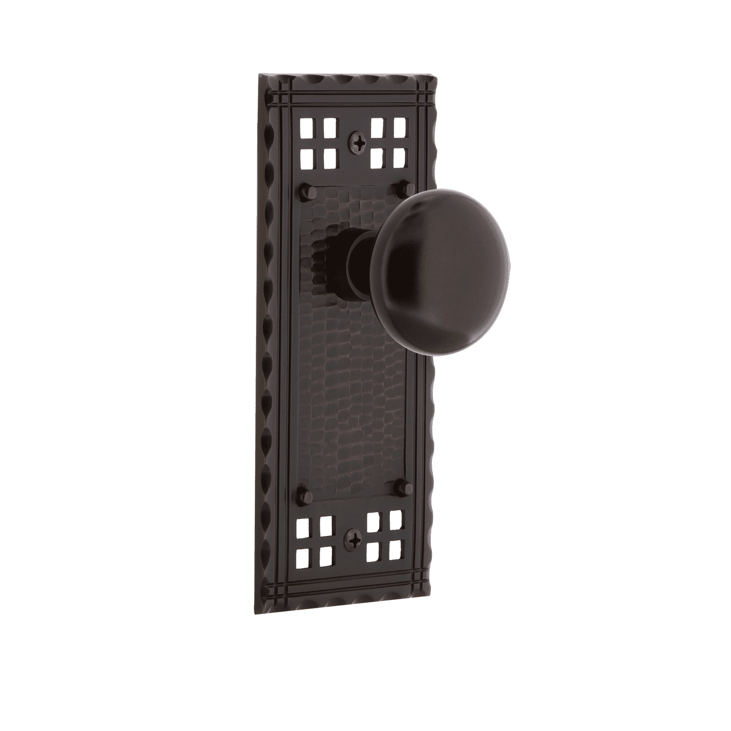 Timeless Bronze Craftsman Long Plate with New York Knob - Perfect for Cabinet Doors, Drawers & Vintage Style Home Decor