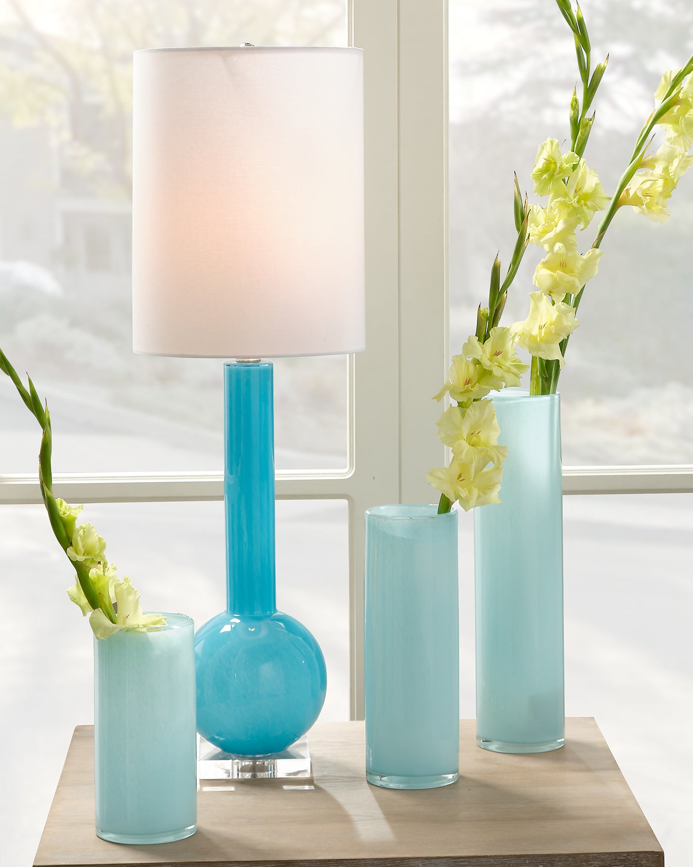 Blue Studio Table Lamp - Modern LED Desk Light for Home Office, Bedroom & Reading - Dimmable Task Lighting with Adjustable Brightness