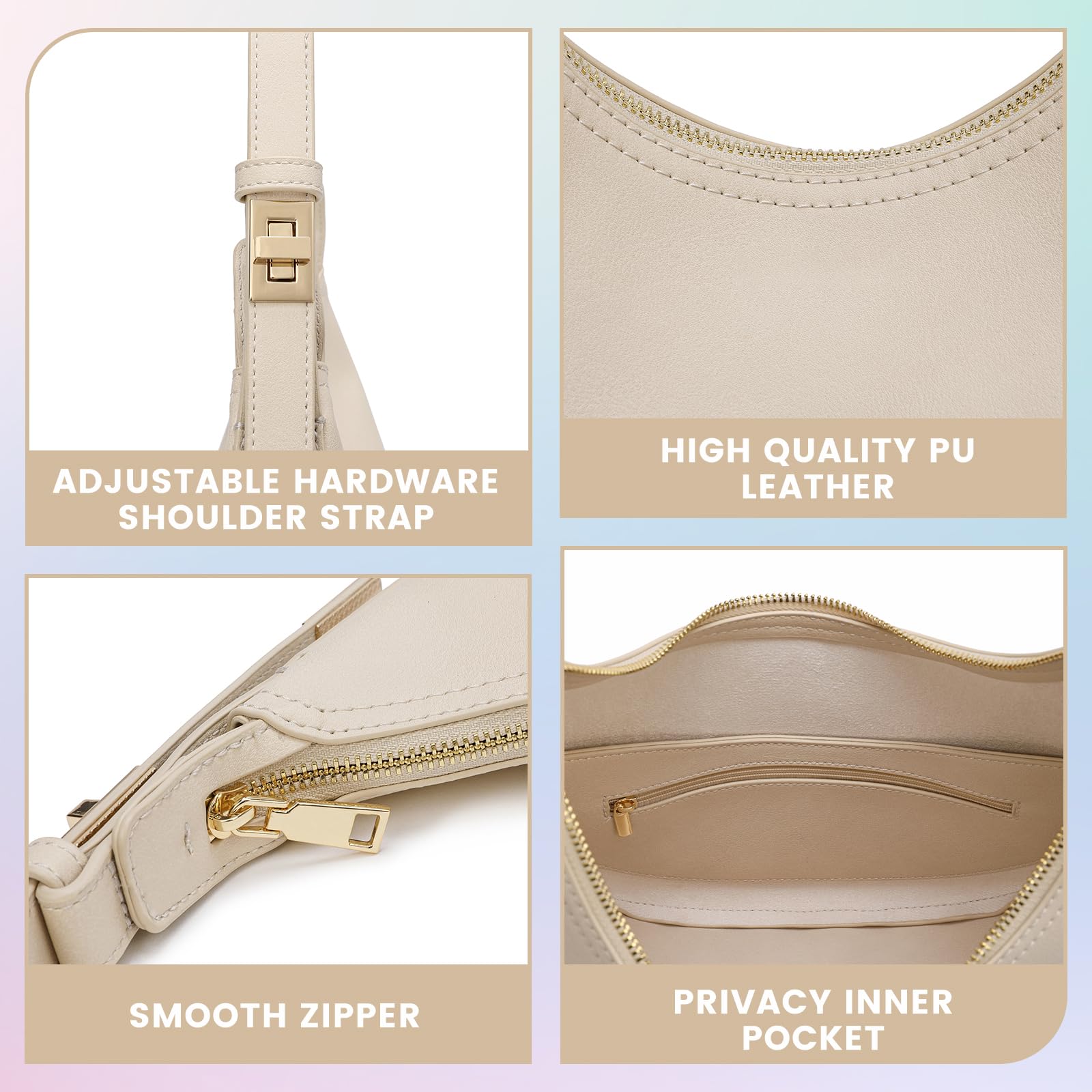 Women's Adjustable Shoulder Handbag - 3-Way Strap, Waterproof Leather with Zip Closure - Perfect for Work, Travel & Everyday Use