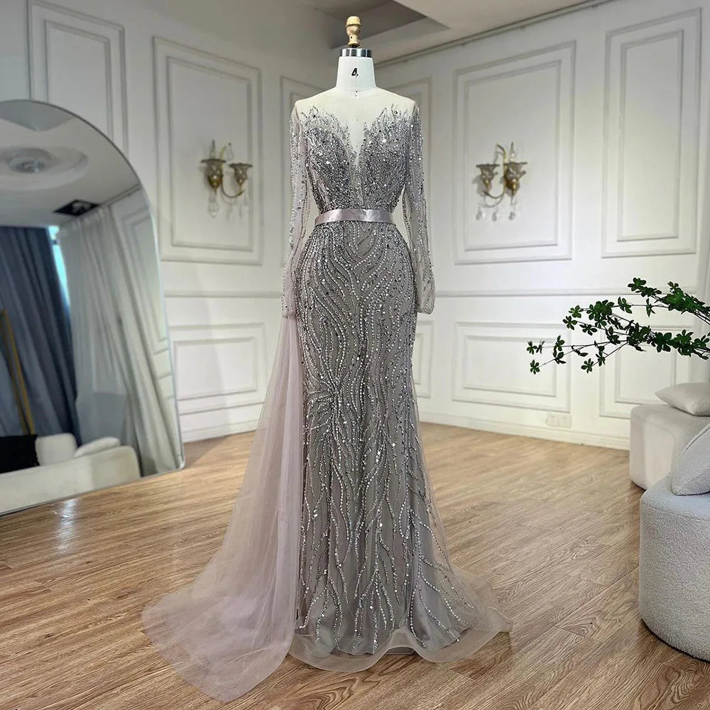 Elegant Purple Mermaid Evening Dress with Lace & Beaded Skirt - Luxury Women's Gown for Wedding, Party & Special Occasions | Serene Hill Collection 2025 LA71752 | Perfect for Prom, Bridesmaid & Formal Events