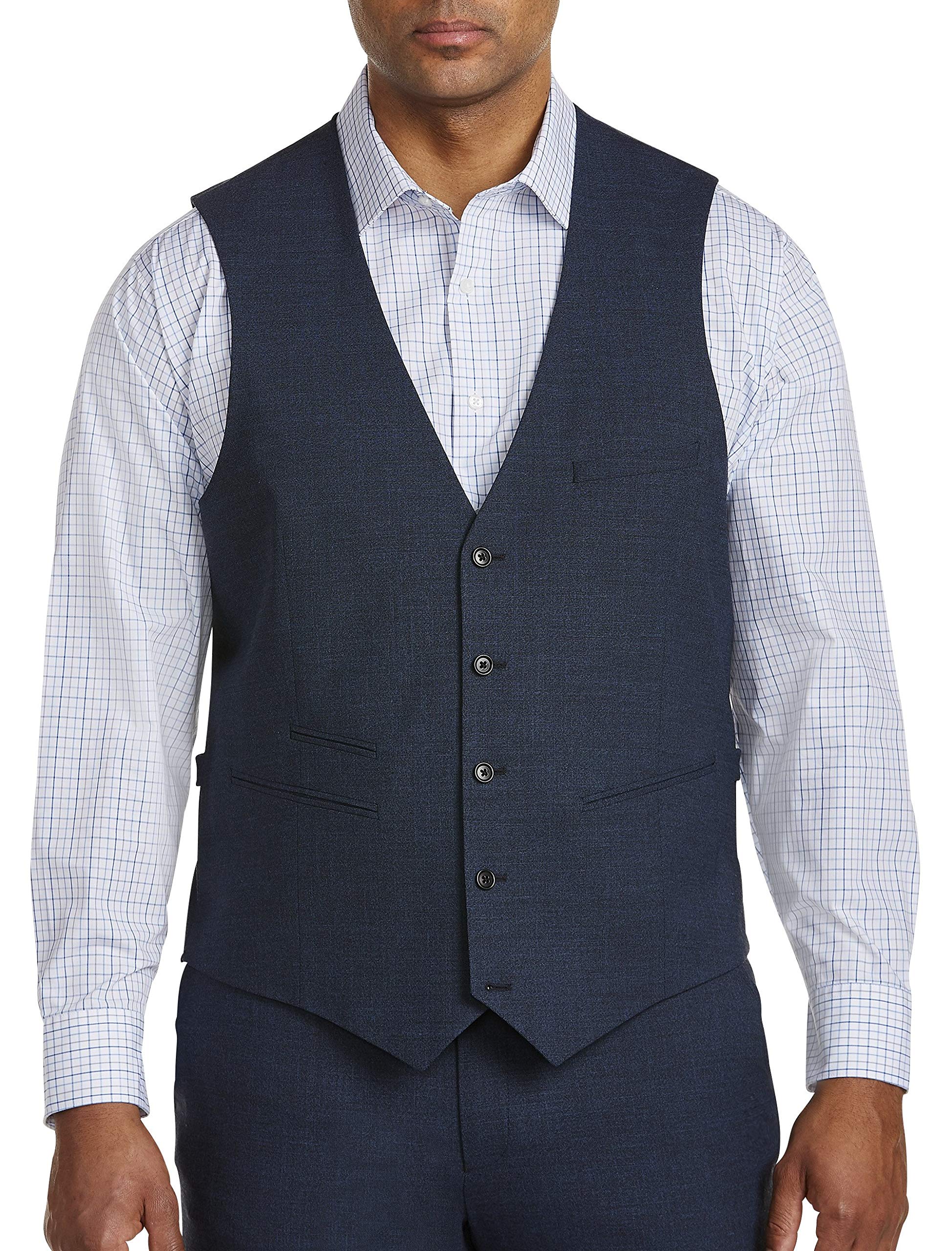 DXL Big & Tall Synrgy Performance Long Suit Vest for Men - Formal Business Attire & Wedding Groom Outfits