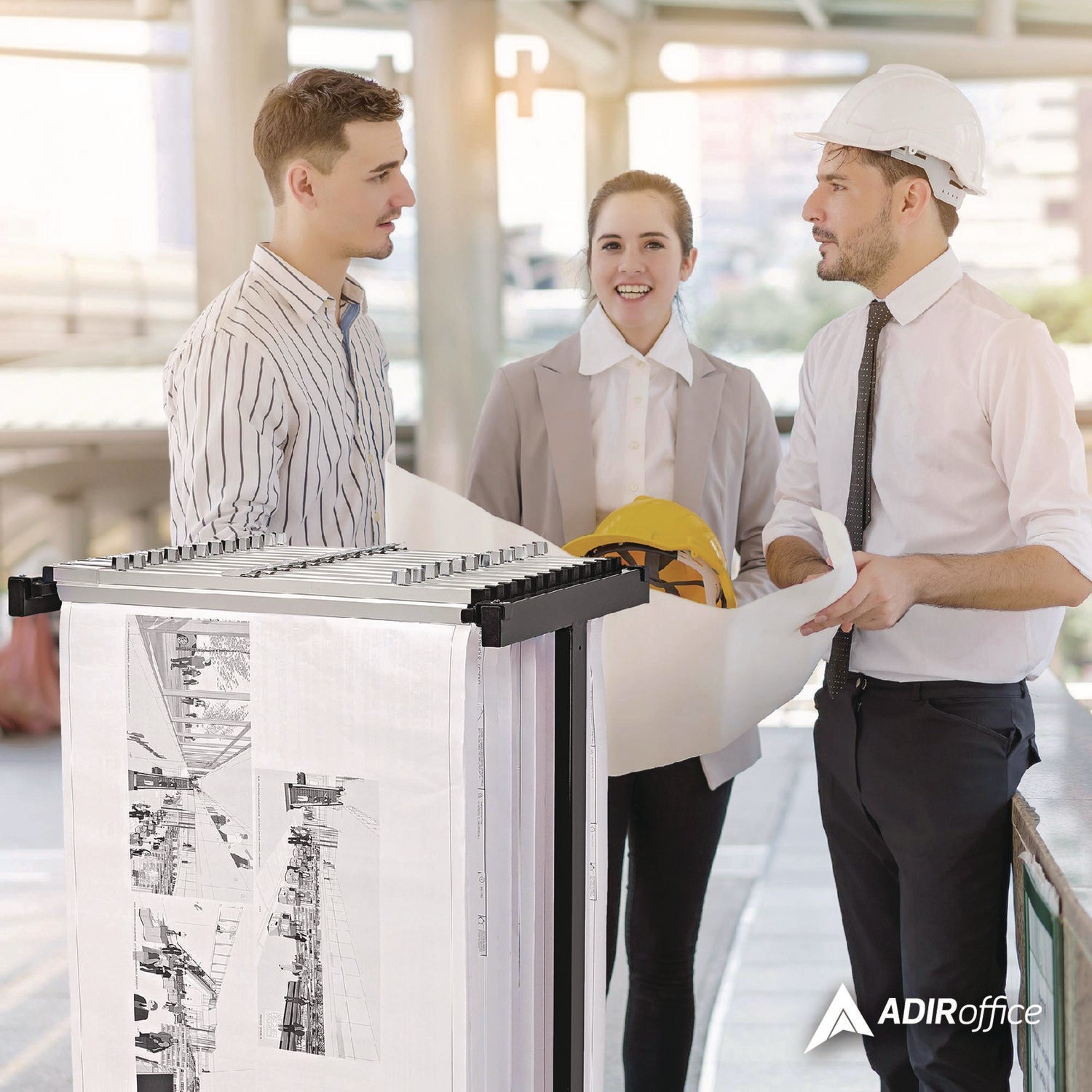 AdirOffice Expandable Blueprint Storage Cabinet - Mobile Plan Center for Architects & Engineers - Holds Documents 20.5