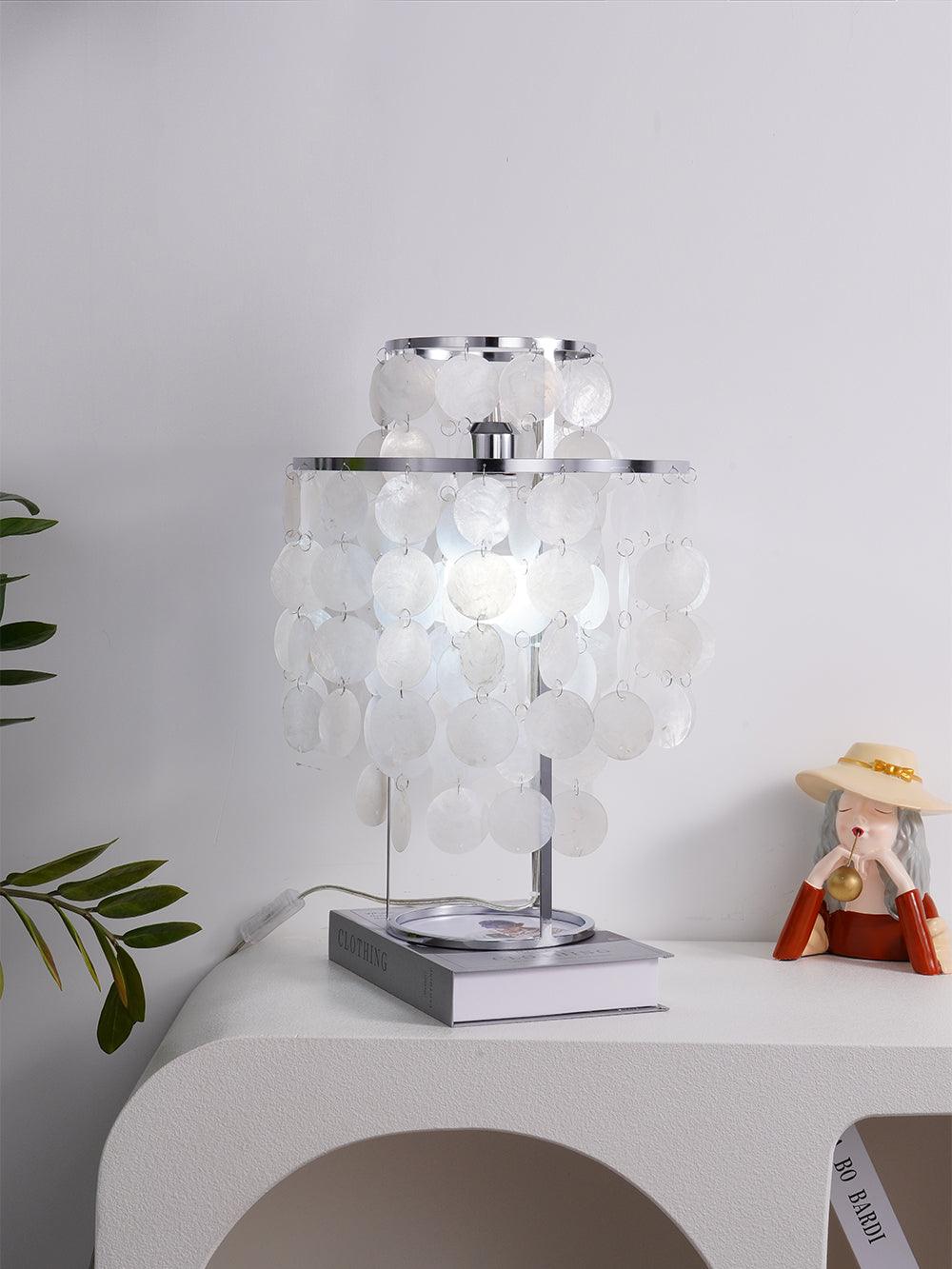 Modern Round Shell Table Lamp - Stylish Bedside & Living Room Lighting for Home Decor | Perfect for Bedroom, Office & Reading Nook