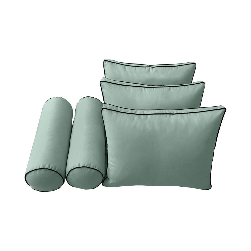 Prolinemax Outdoor Style 3 Twin-XL Daybed Mattress Cover with Contrast Trim - Fitted Bolster Pillow Sheet AD002 | Perfect for Patio Furniture, Sunroom Daybeds & Guest Room Decor