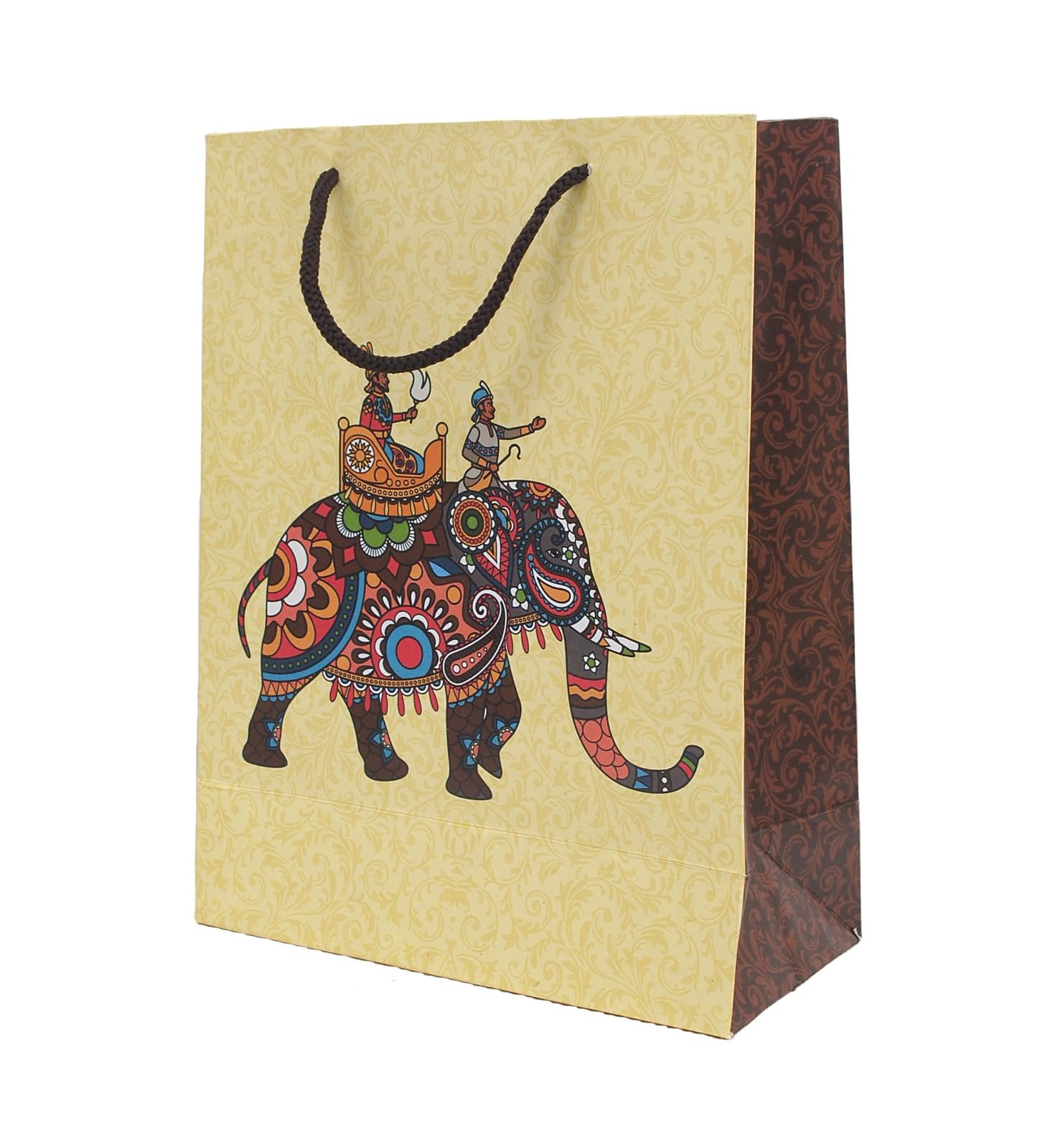 Skywalk Small Gift Bags 7.5x3.5x10 Inches - Eco-Friendly Paper Party Favor Bags for Weddings, Baby Showers & Birthday Goodies (Pack of 5, Elephant Design) - Perfect for Return Gifts, Candy Treats & Small Gift Wrapping