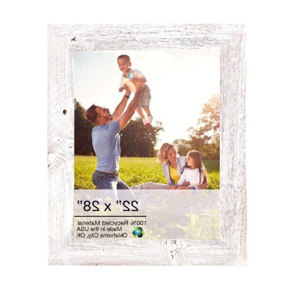 HomeRoots 22x28 Inch Rustic Farmhouse White Wash Wood Picture Frame - Perfect for Wall Decor, Family Photos, and Farmhouse Style Home Interiors