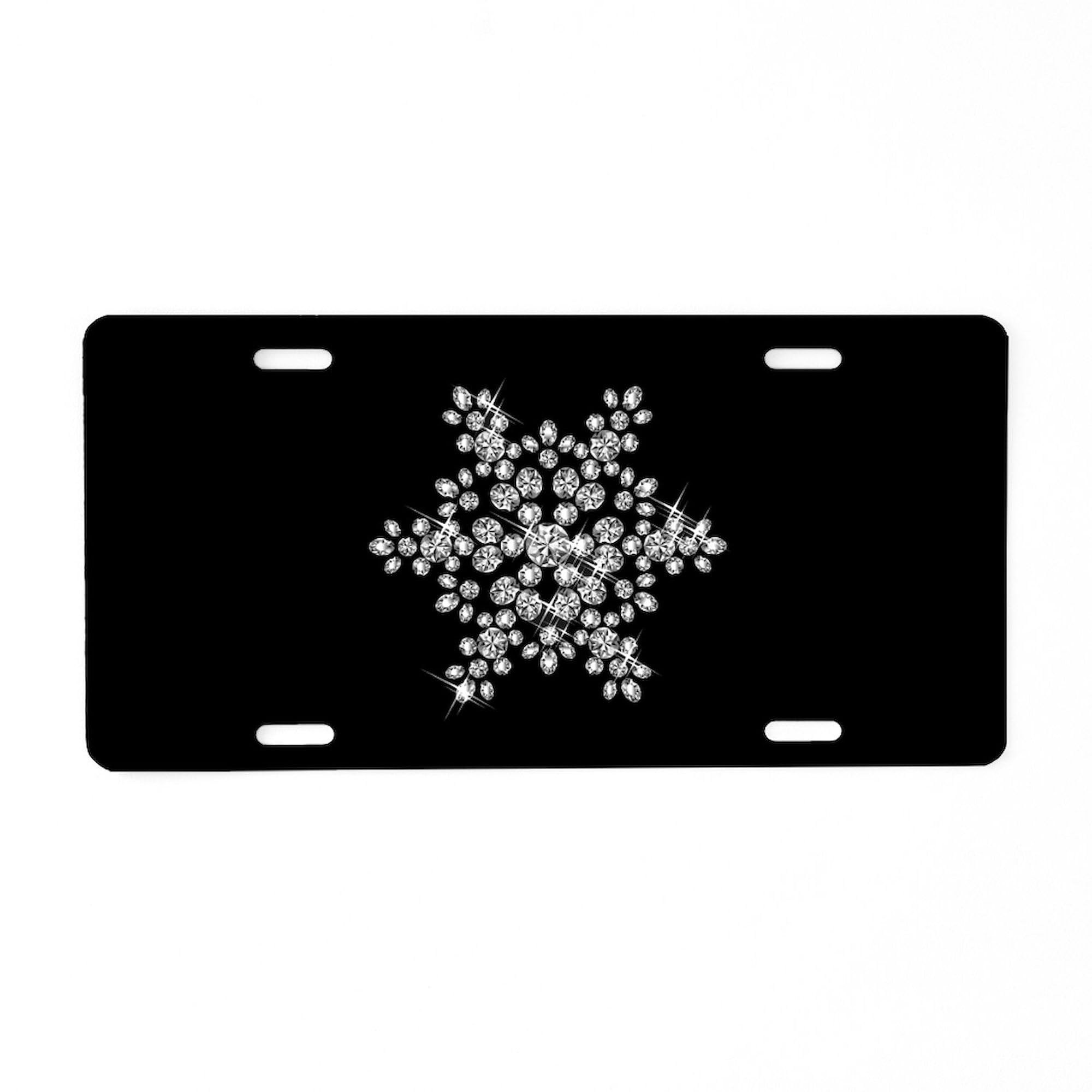 Diamond Snowflake Aluminum License Plate - Front Vanity Tag for Cars & Trucks | Perfect for Holiday Decor, Gifts & Personalized Vehicle Accessories