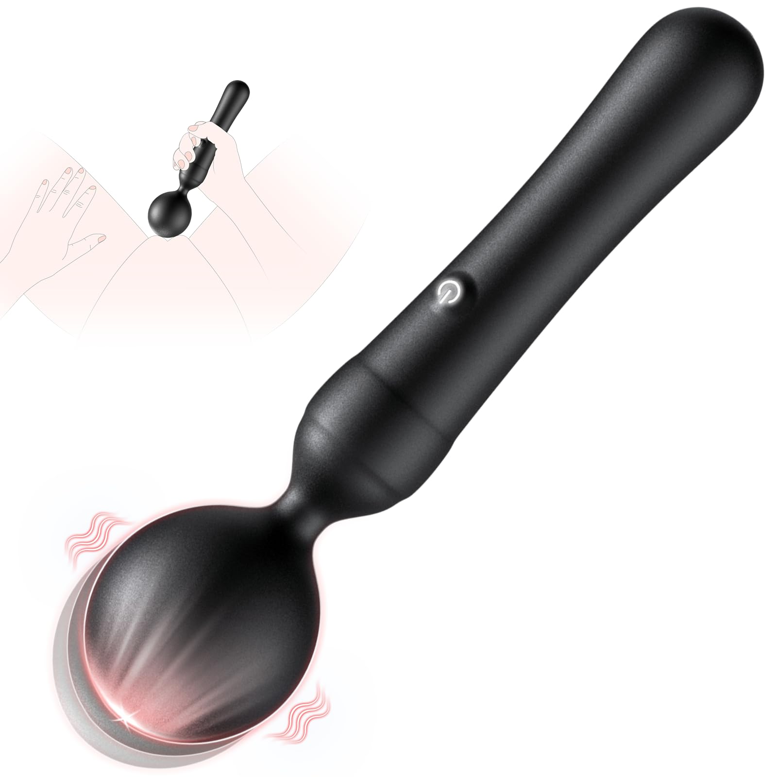 Waterproof Rechargeable Wand Vibrator - Powerful & Quiet Clitoral & Nipple Massager for Women, Handheld Cordless Adult Sex Toy - Perfect for Couples Play, Solo Pleasure & Sensual Massage