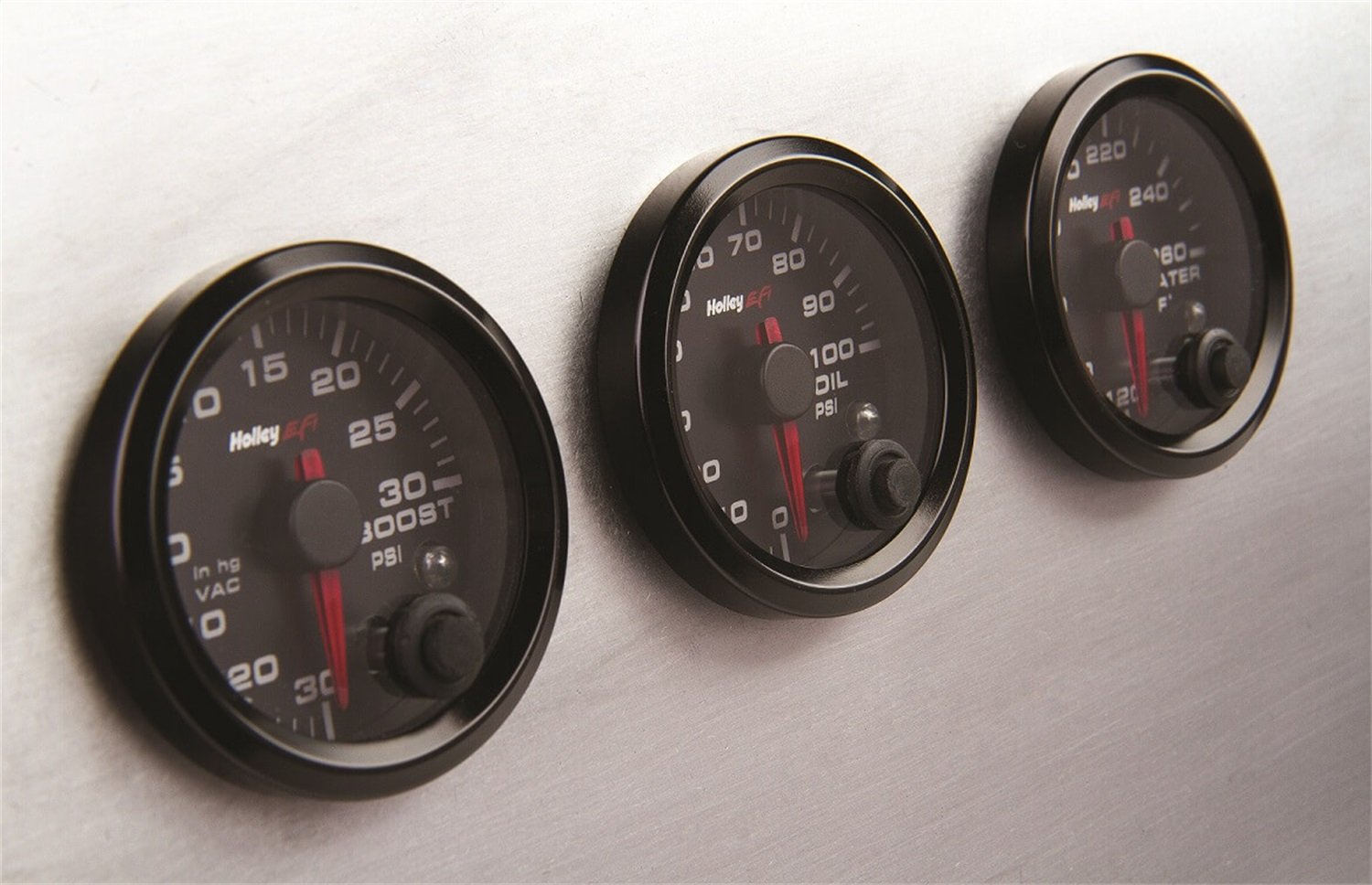 Holley EFI 553-127 Digital Oil Pressure Gauge Kit - High Performance Fuel Injection System - for Cars, Trucks & Racing Vehicles - Engine Monitoring & Diagnostics