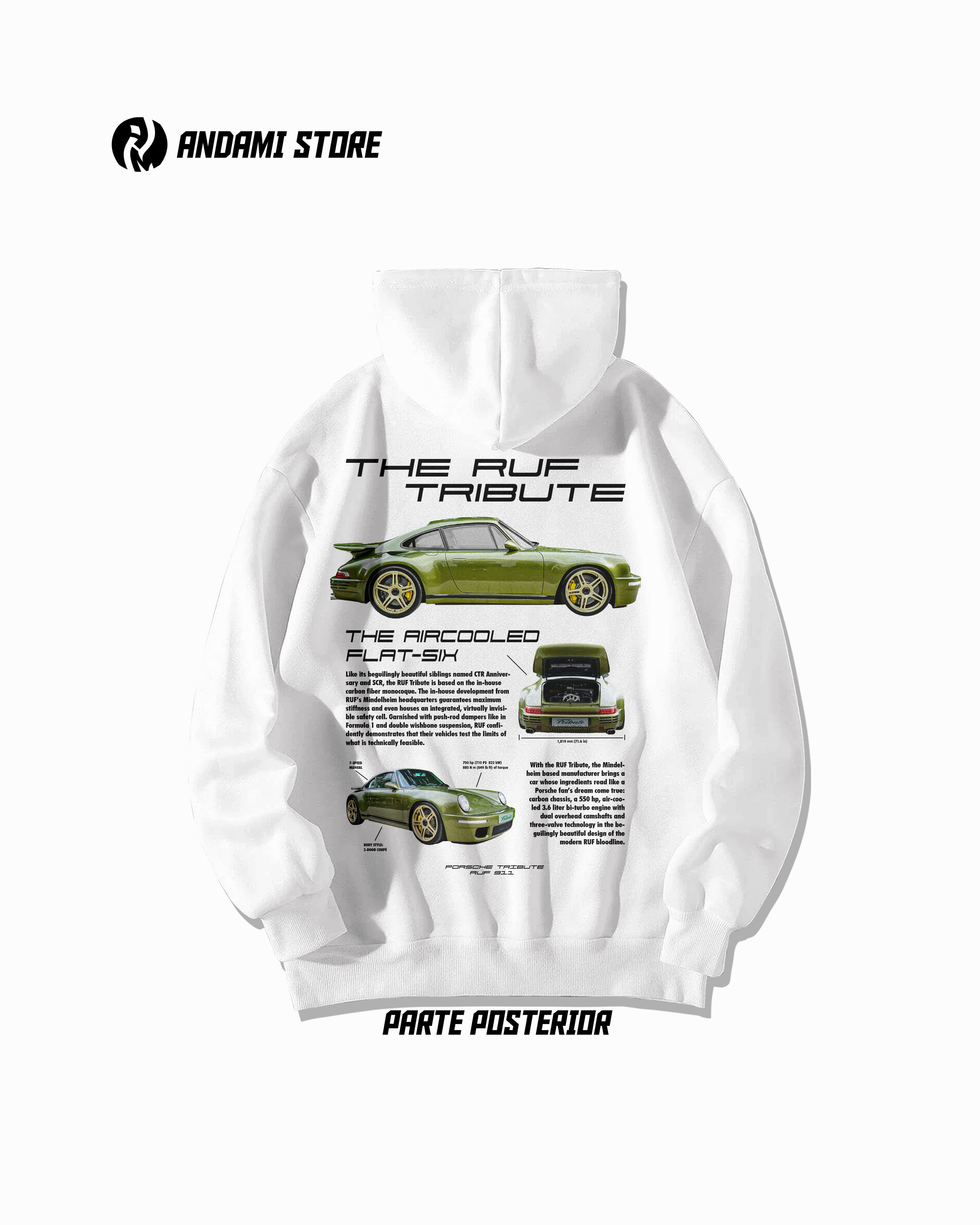 Porsche Ruf Tribute Hoodie for Men & Women - Premium Cotton Pullover Sweatshirt - Casual Streetwear for Car Enthusiasts & Racing Fans - Perfect for Daily Wear, Car Shows, and Motorsport Events