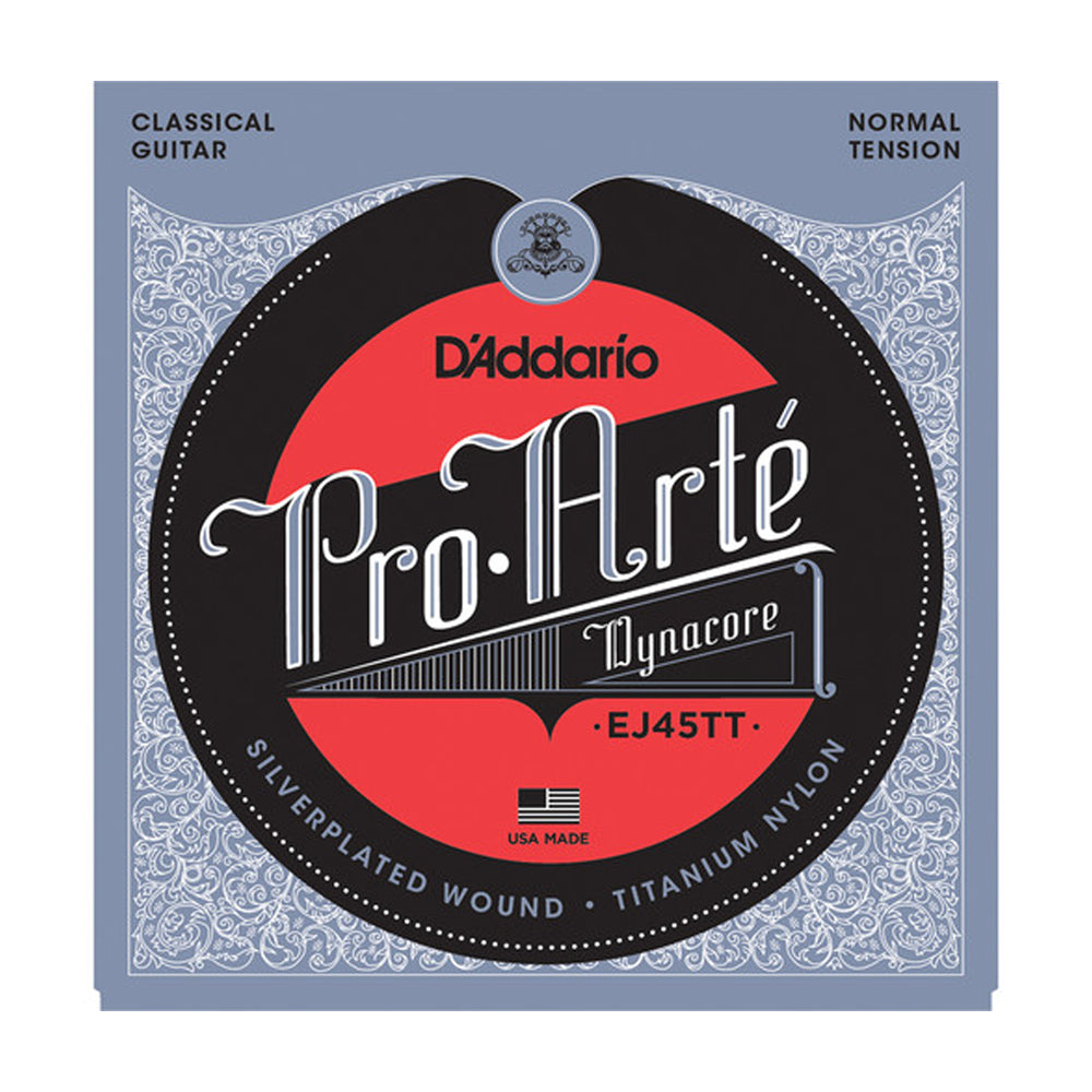 D'Addario Pro Arte Dynacore Titanium Trebles Classical Guitar Strings - Normal Tension for Warm Tone & Durability | Perfect for Classical, Flamenco & Fingerstyle Playing