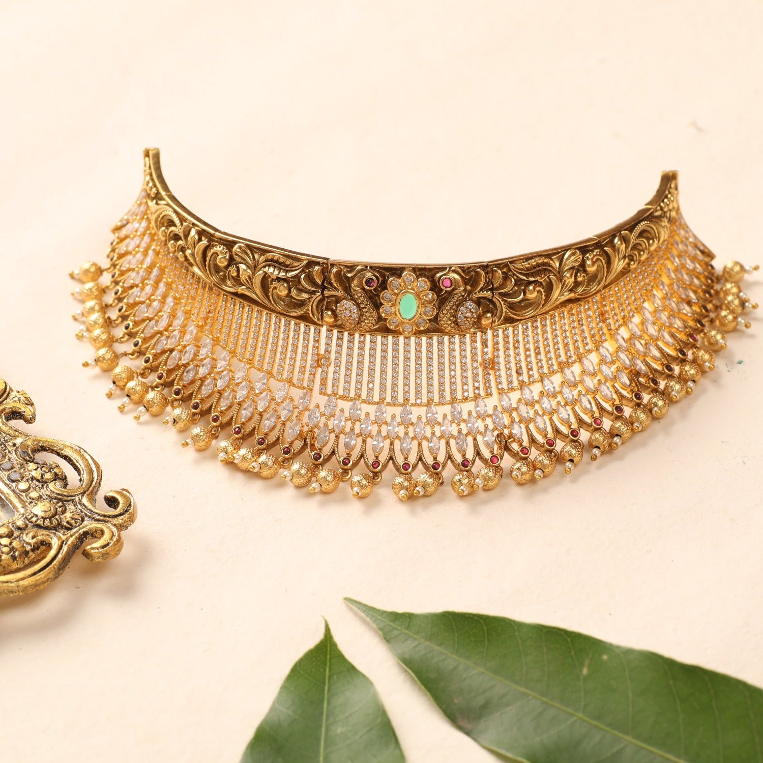Grace Antique Choker Necklace Set - Vintage Style Jewelry for Women, Elegant Pearl & Crystal Collar Necklace - Perfect for Weddings, Parties & Special Occasions