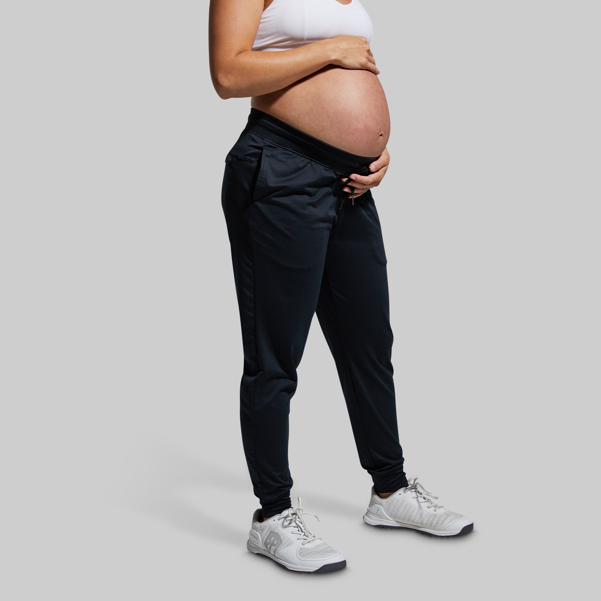 Comfortable Maternity Joggers for Women - Soft Athleisure Lounge Pants (Black) - Perfect for Pregnancy Relaxation, Yoga & Everyday Wear