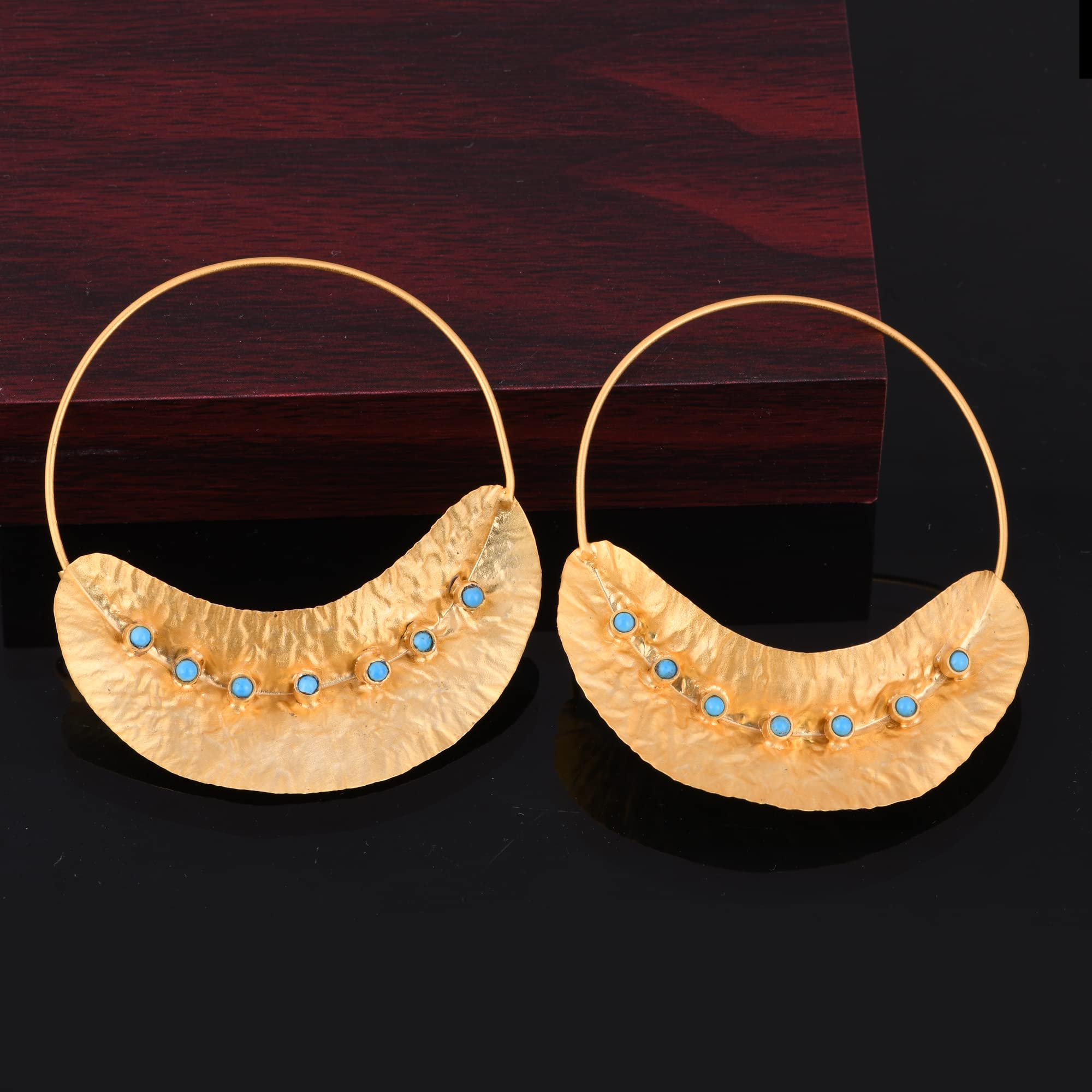 Handmade African Fulani Big Hoop Earrings - Unique Mother's Day Gift from Daughter or Son - Perfect for Birthday, Anniversary, Wedding & Christmas - Boho Chic Jewelry for Women - Great for Date Night, Parties & Special Occasions