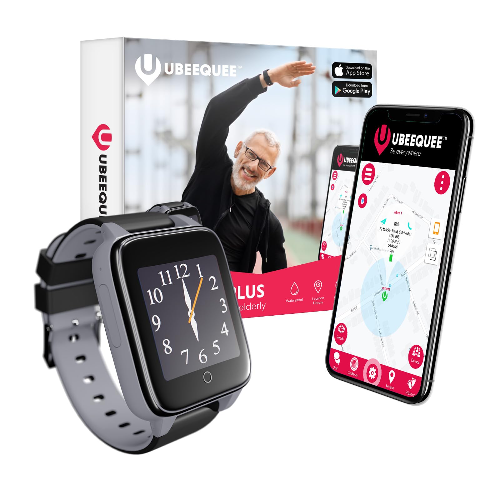 Fall Detection Smartwatch with GPS Tracking for Seniors & Dementia Patients | Emergency Alert & Heart Rate Monitor for Elderly Safety at Home & Outdoors