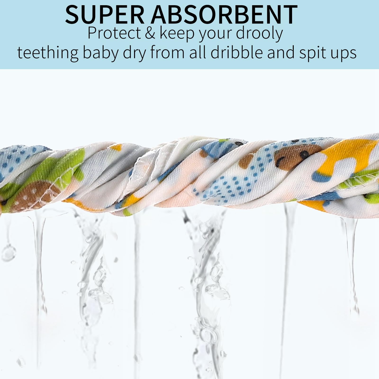 10-Pack Baby Bandana Drool Bibs - Super Absorbent Cotton Feeding Bibs with Adjustable Snaps for Newborns & Toddlers (0-36 Months) | Soft & Gentle for Daily Use, Mealtime, and Drool Protection