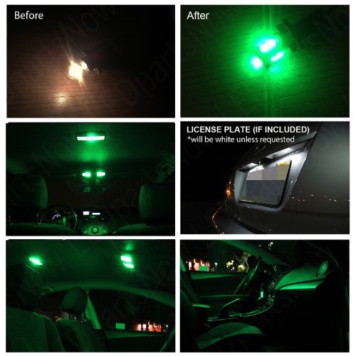 2013-2017 Honda Accord Interior LED Lights Replacement Kit - 8 Piece Green LED Accessories for Car Cabin Lighting & Customization | Perfect for Night Driving, Car Shows & Vehicle Personalization
