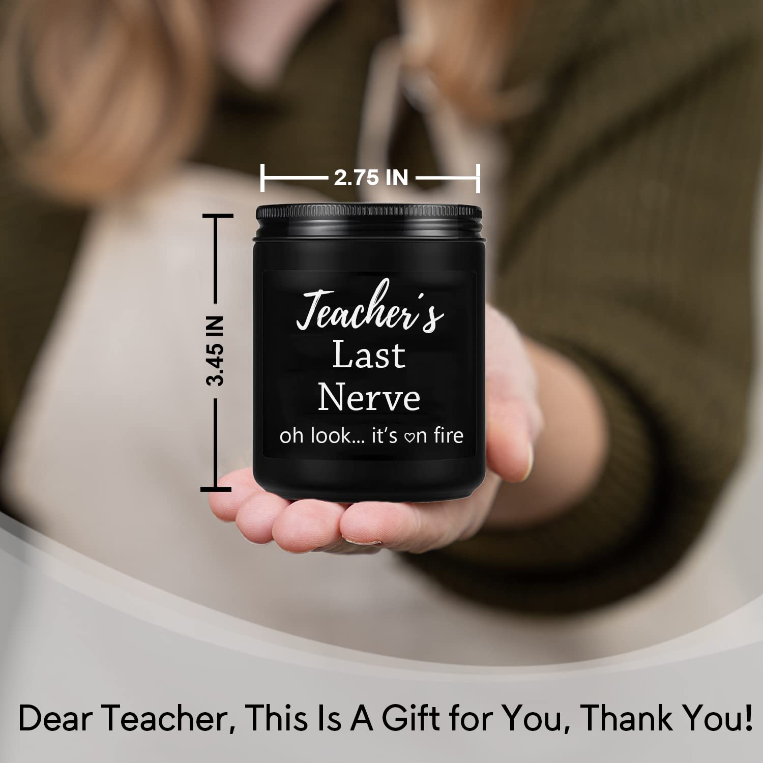 Best Personalized Teacher Gifts - Funny Custom Candles for Graduation, Retirement, Thanksgiving, Birthday & Christmas | Thoughtful Present for Educators, Appreciation Gifts for Classrooms, School Staff