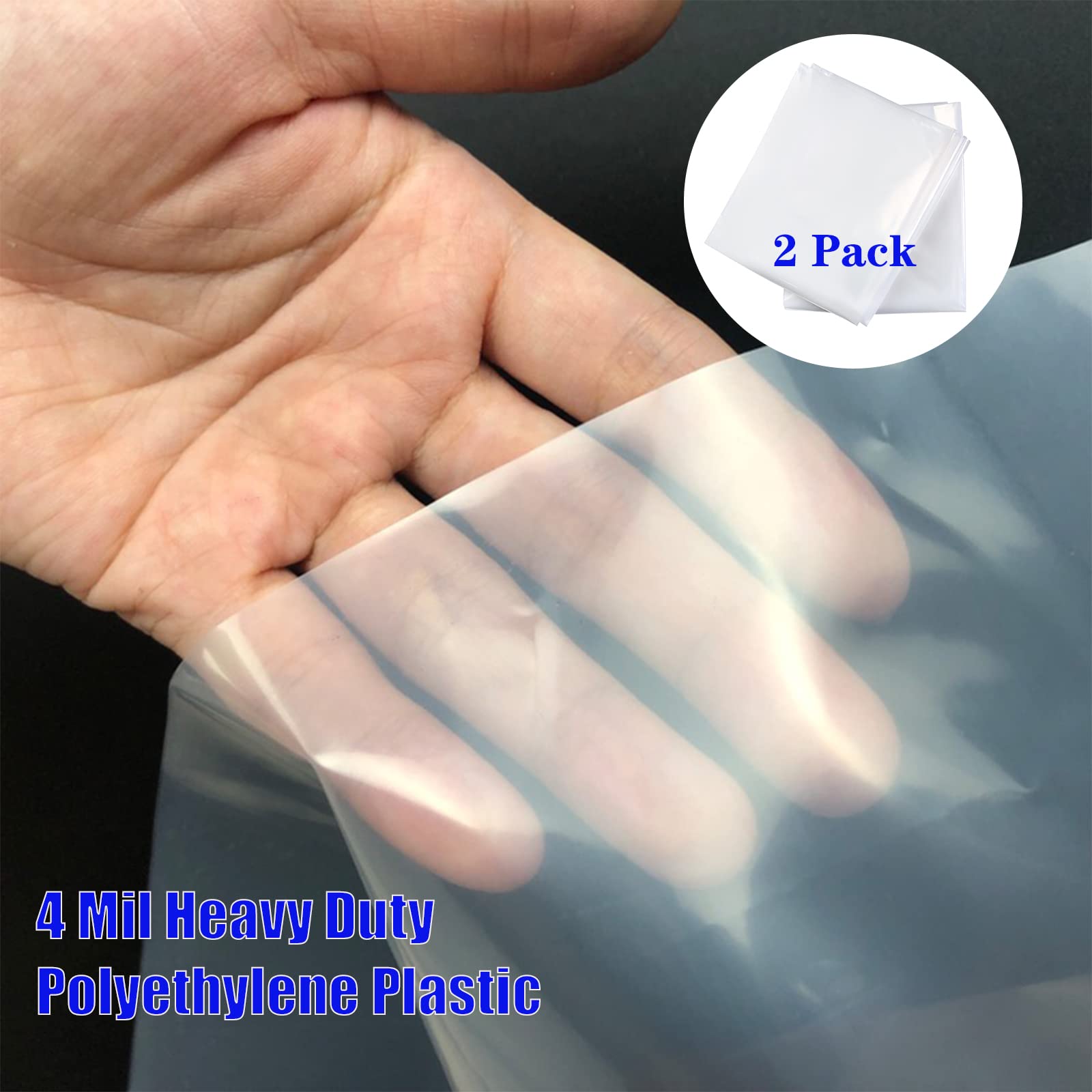 2 Packs Heavy Duty Mattress Bags for Moving & Storage - 4 Mil Thick Tear & Puncture Resistant Polyethylene Plastic Cover Protector (Twin & XL Twin Size) - Perfect for Home Moving, College Dorm Storage & Long-Term Protection