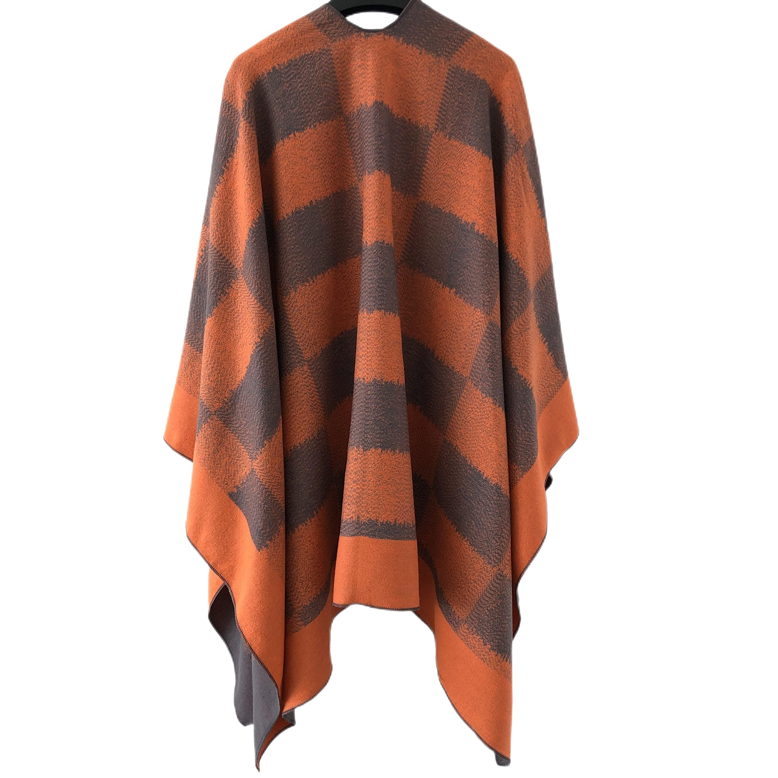 Stylish Plaid Shawl Wrap - Open Front Poncho Cape Cardigan for Women | Perfect for Fall, Winter, and Holiday Gifts | Cozy Layering for Office, Travel, and Special Occasions
