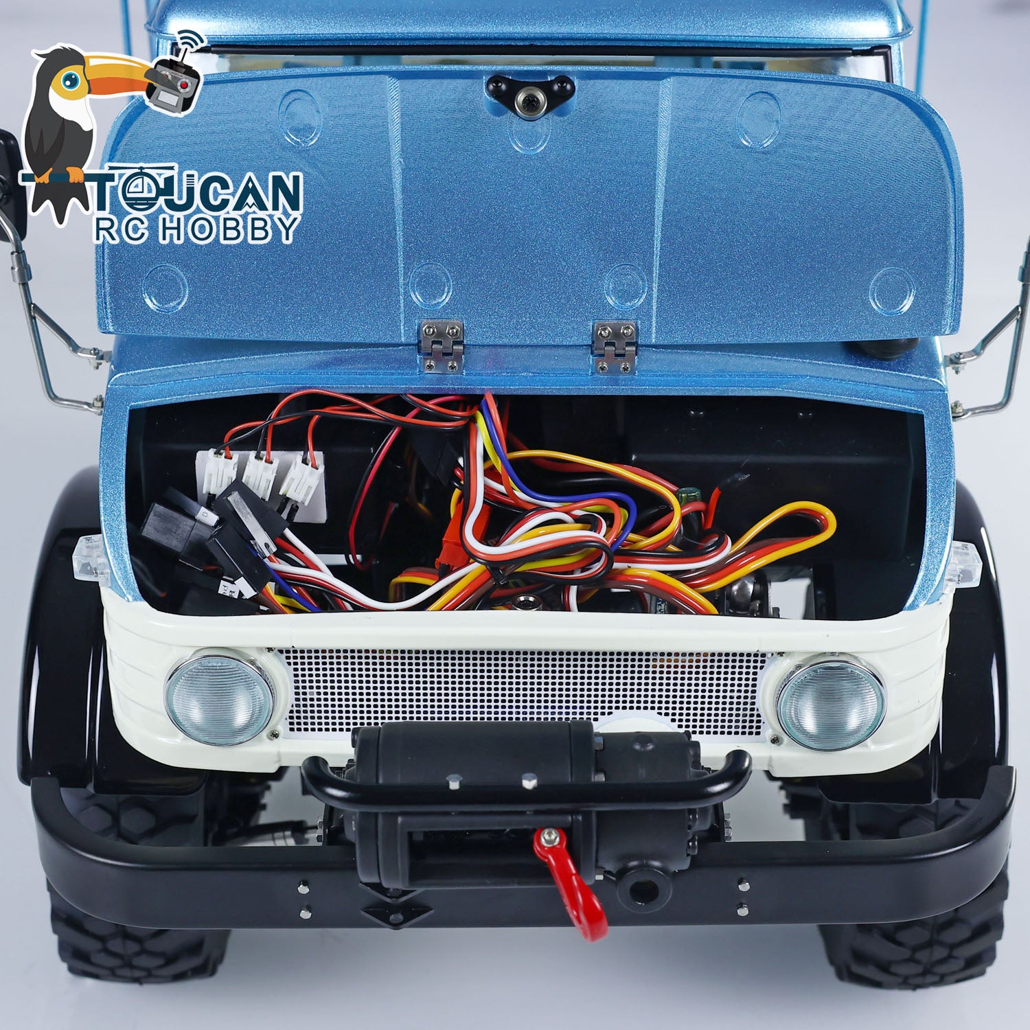 1/10 Scale 4X4 LESU Painted Assembled RC Off-Road Crawler Truck with Remote Control, Roof Rack & ESC Servo - Ideal for Rock Crawling, Trail Adventures and Off-Road Racing