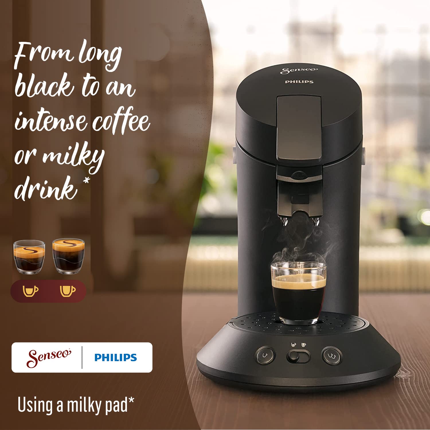 Senseo Extra Strong Dark Roast Coffee Pods, 48 Count (Pack of 10) - Single Serve Coffee Pods Compatible with Senseo Coffee Machines - Eco-Friendly Compostable Pods for Hot, Iced & Cold Brew Coffee - Perfect for Home, Office or Travel Use