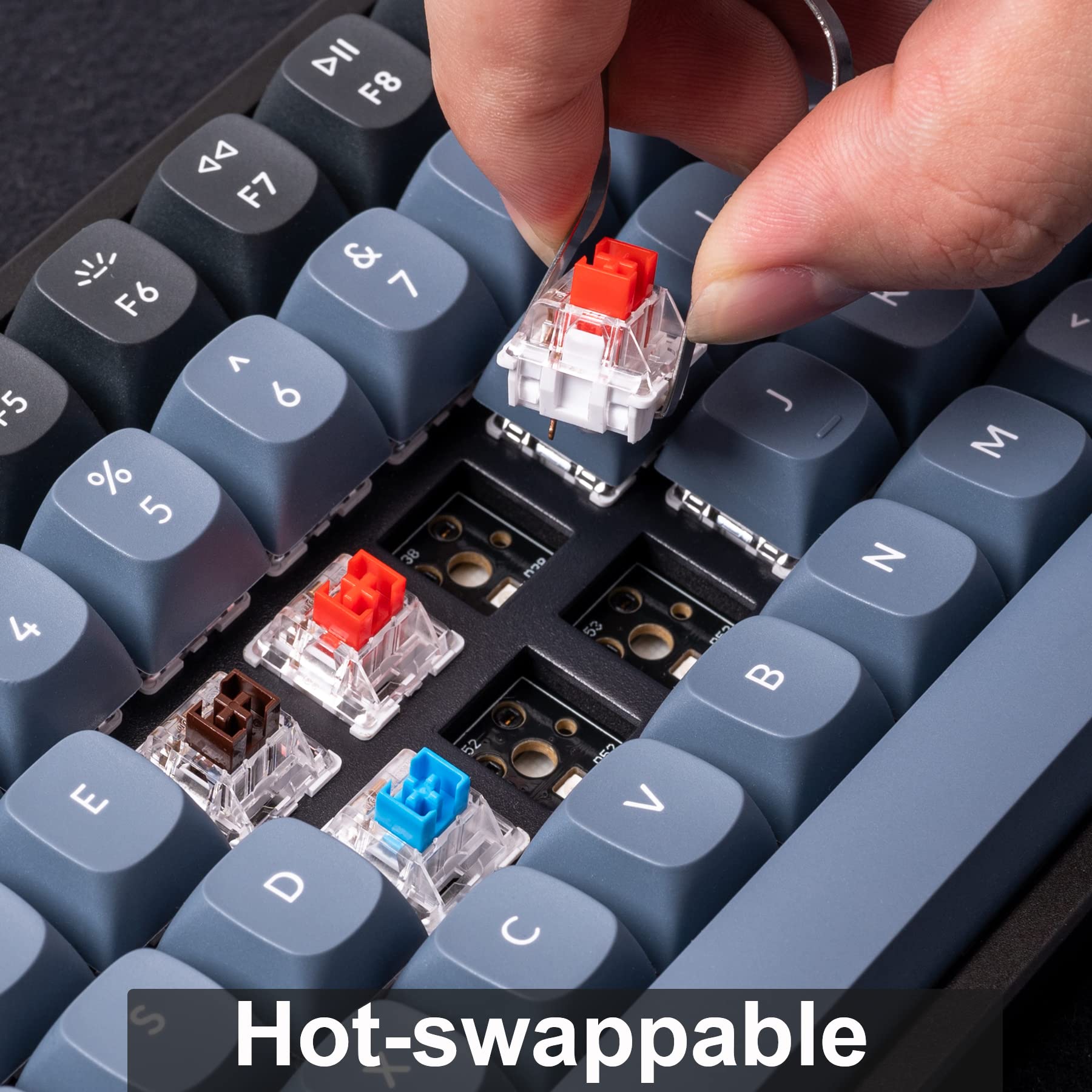 Keychron K10 Pro QMK/VIA Custom Wireless Mechanical Keyboard - Hot-Swappable ISO UK Layout, 108 Keys, RGB Backlit, Red Switch, Bluetooth/USB-C for Mac/Windows/Linux - Perfect for Gaming, Coding & Office Work