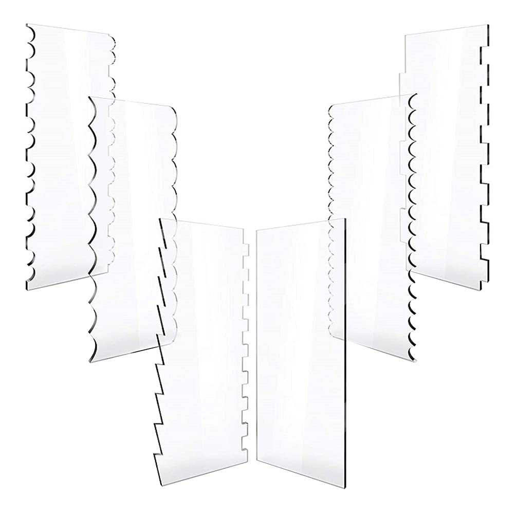 ABOOFAN 6-Piece Cake Decorating Set - Acrylic Frosting Scraper, Pastry Cutter, Dough Scraper & Bowl Scraper for Buttercream, Mousse & Fudge - Perfect for Baking, Cake Decorating & Pastry Making
