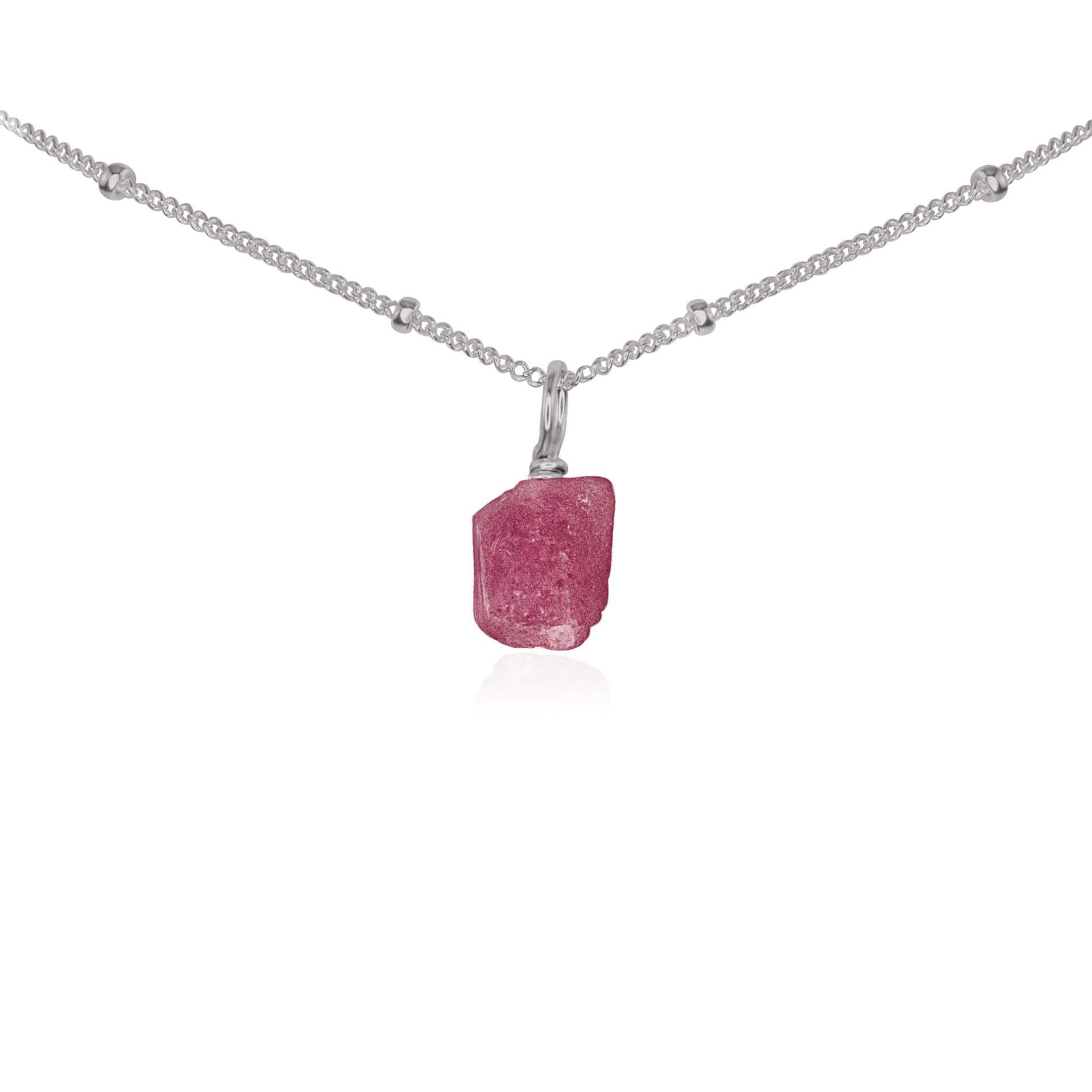 Natural Pink Tourmaline Gemstone Pendant Necklace - Dainty Choker for Women - Perfect for Valentine's Day Gifts & Everyday Elegance