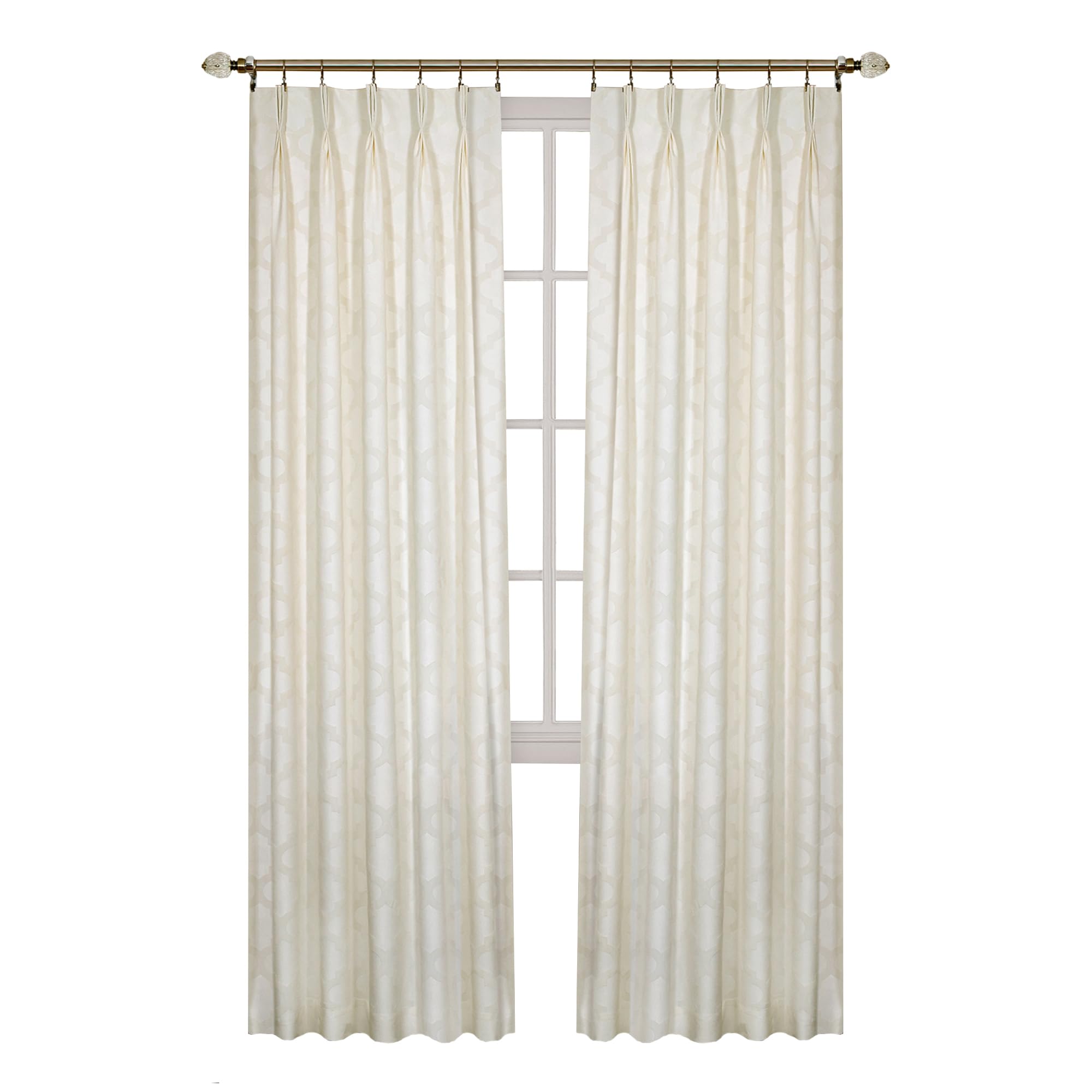 Windsor Blackout Curtains 34x63 Inch - Room Darkening Pinch Pleat Drapes for Bedroom & Living Room - Soft Polyester Window Panels in Ivory - Perfect for Light Control, Privacy & Home Decor by Achim Home Decor