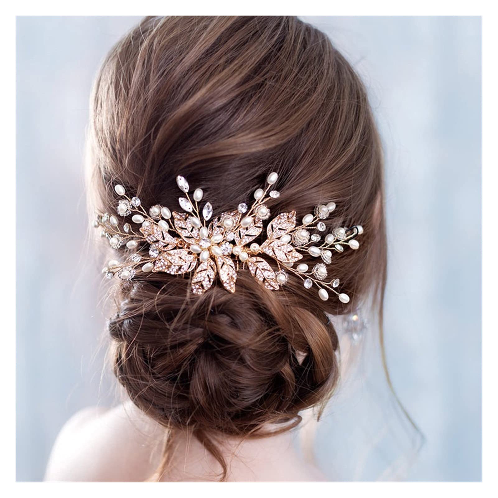 Pearl Wedding Hair Comb for Bride - Silver Rhinestone Headpiece for Women | Elegant Bridal Accessories