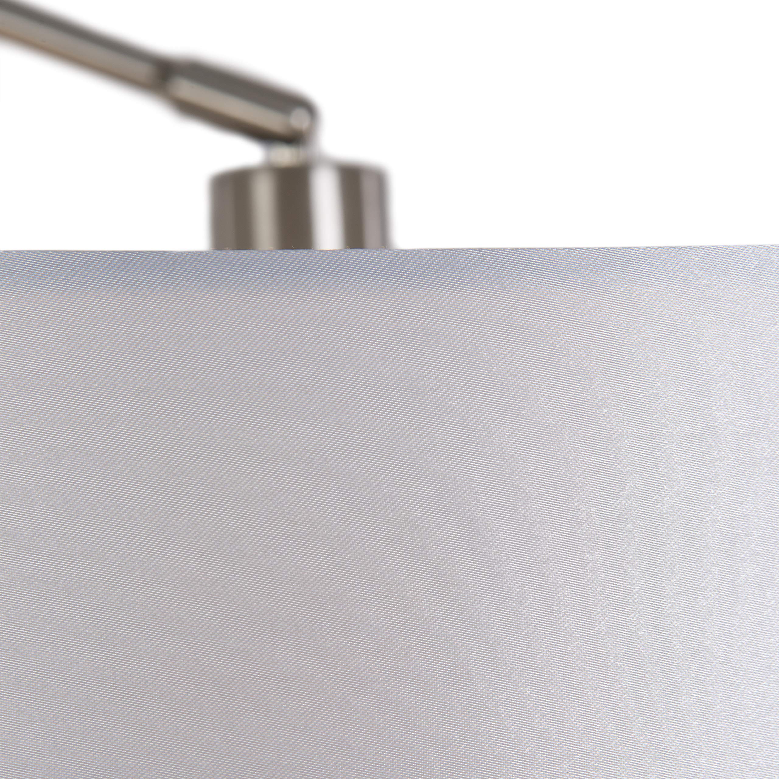 Yosemite Home Décor PFL128PW-SS Modern Arc Floor Lamp with Satin Steel Finish - Adjustable Height for Living Room, Bedroom, or Office Lighting