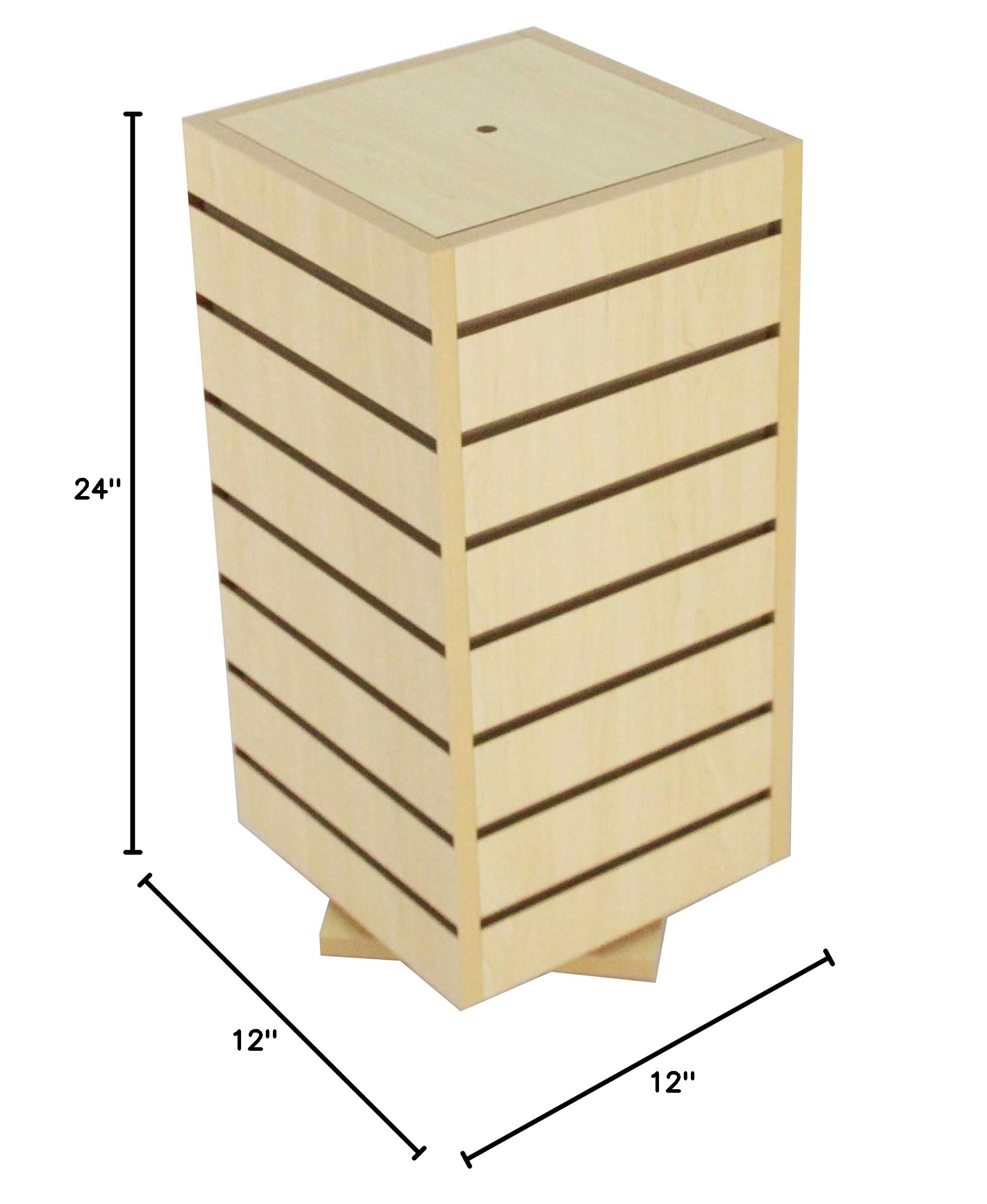 FixtureDisplays 4-Sided Slatwall Counter Spinner Display Rack - 360° Rotating Retail Merchandiser for Jewelry, Gifts, Cosmetics & Small Accessories - Perfect for Boutique, Mall Kiosk & Store Counter Display
