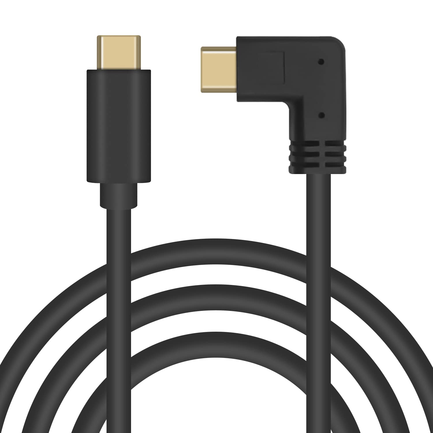 Poyiccot 6ft USB C to USB C Cable - 90 Degree Right Angle USB-C Fast Charging Cable, USB 3.1 Gen 2 Type-C Male to Male - Compatible with MacBook, Samsung Galaxy, iPhone 15, iPad Pro & More - Perfect for Home, Office & Travel Charging