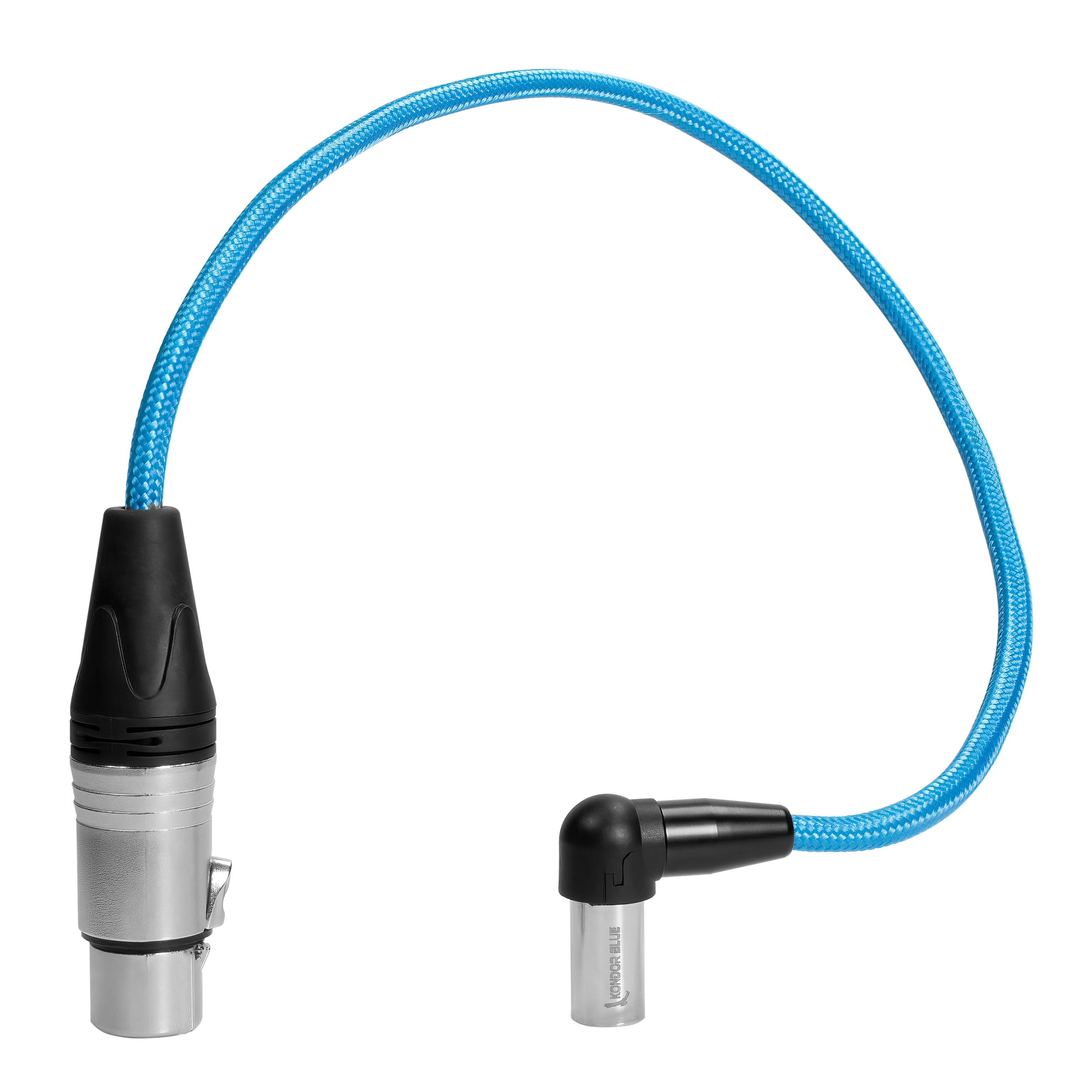 Kondor Blue 17-Inch Right Angle Mini XLR to XLR Cable for Canon C70 & 6K Pro - Professional Audio Connection for Cinema Cameras & Studio Recording